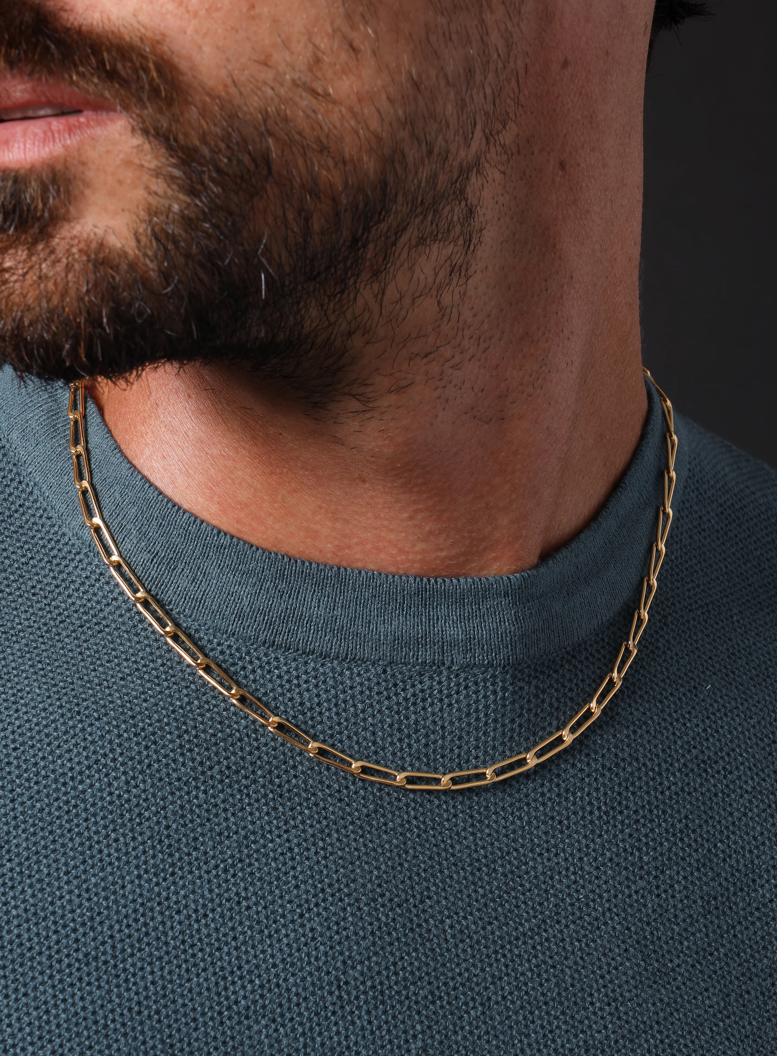 14k Gold Filled Elongated Cable Bevel Chain Necklace for Men - Image 10