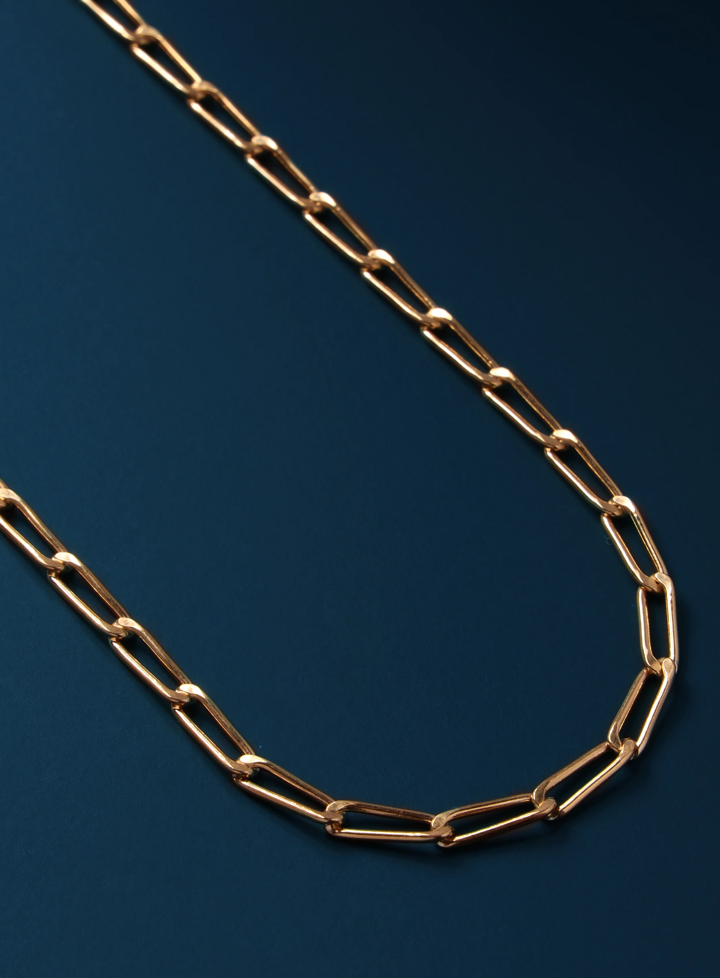 14k Gold Filled Elongated Cable Bevel Chain Necklace for Men - Image 4