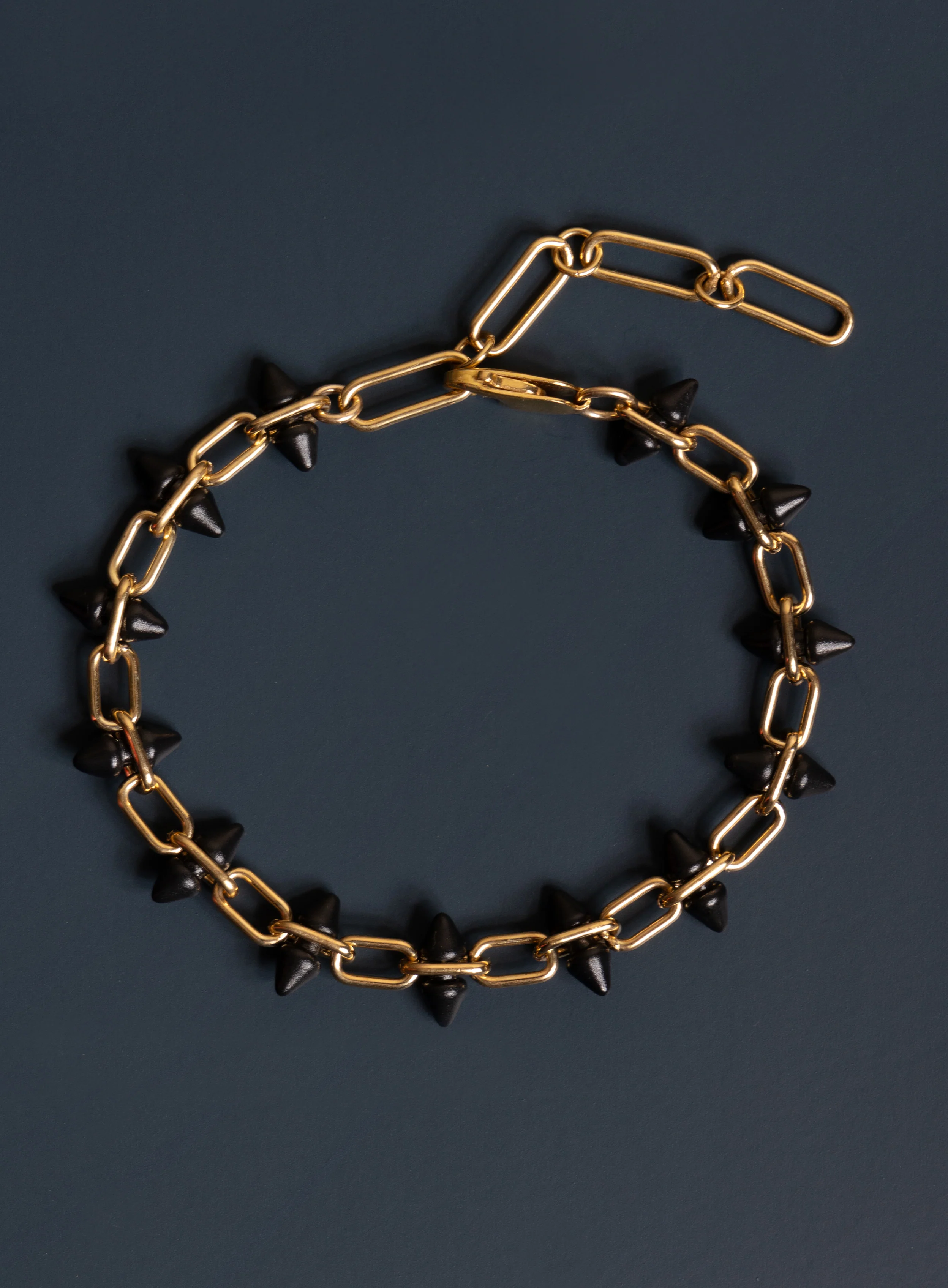 14k Gold Filled and Titanium Adjustable Spike Men's Bracelet - Image 7