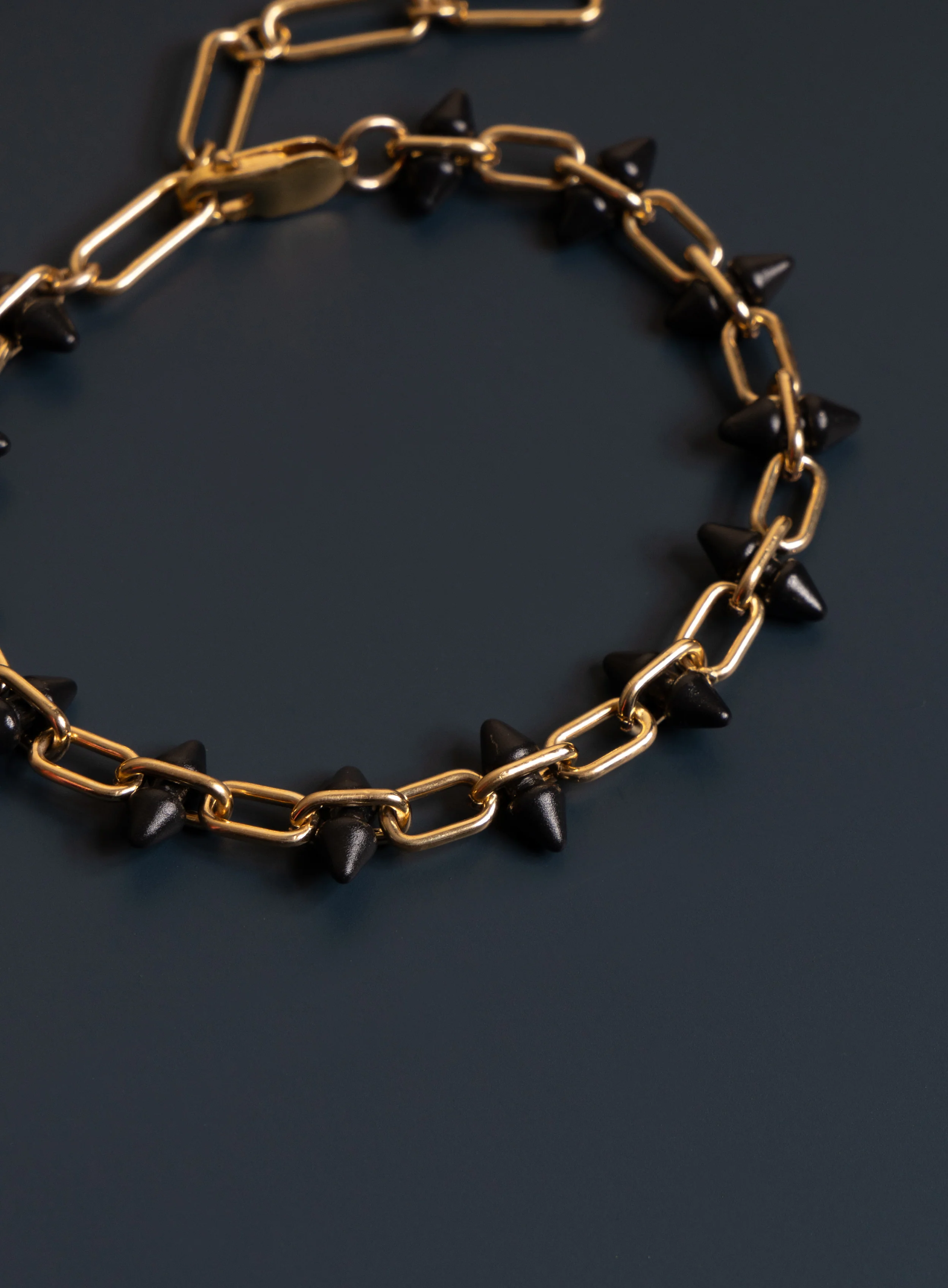 14k Gold Filled and Titanium Adjustable Spike Men's Bracelet - Image 9