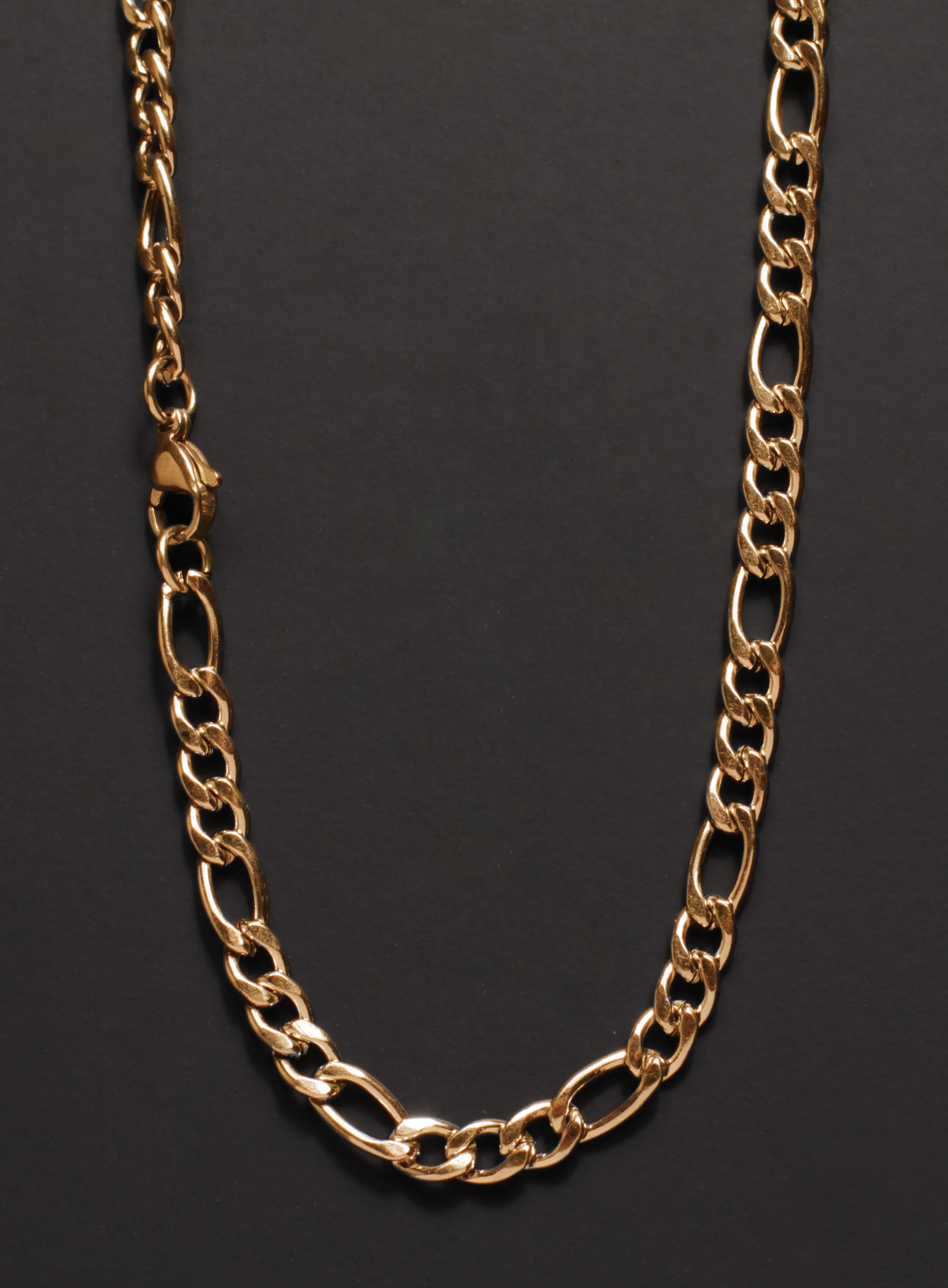 5mm Gold Figaro Chain Necklace for Men - Image 3