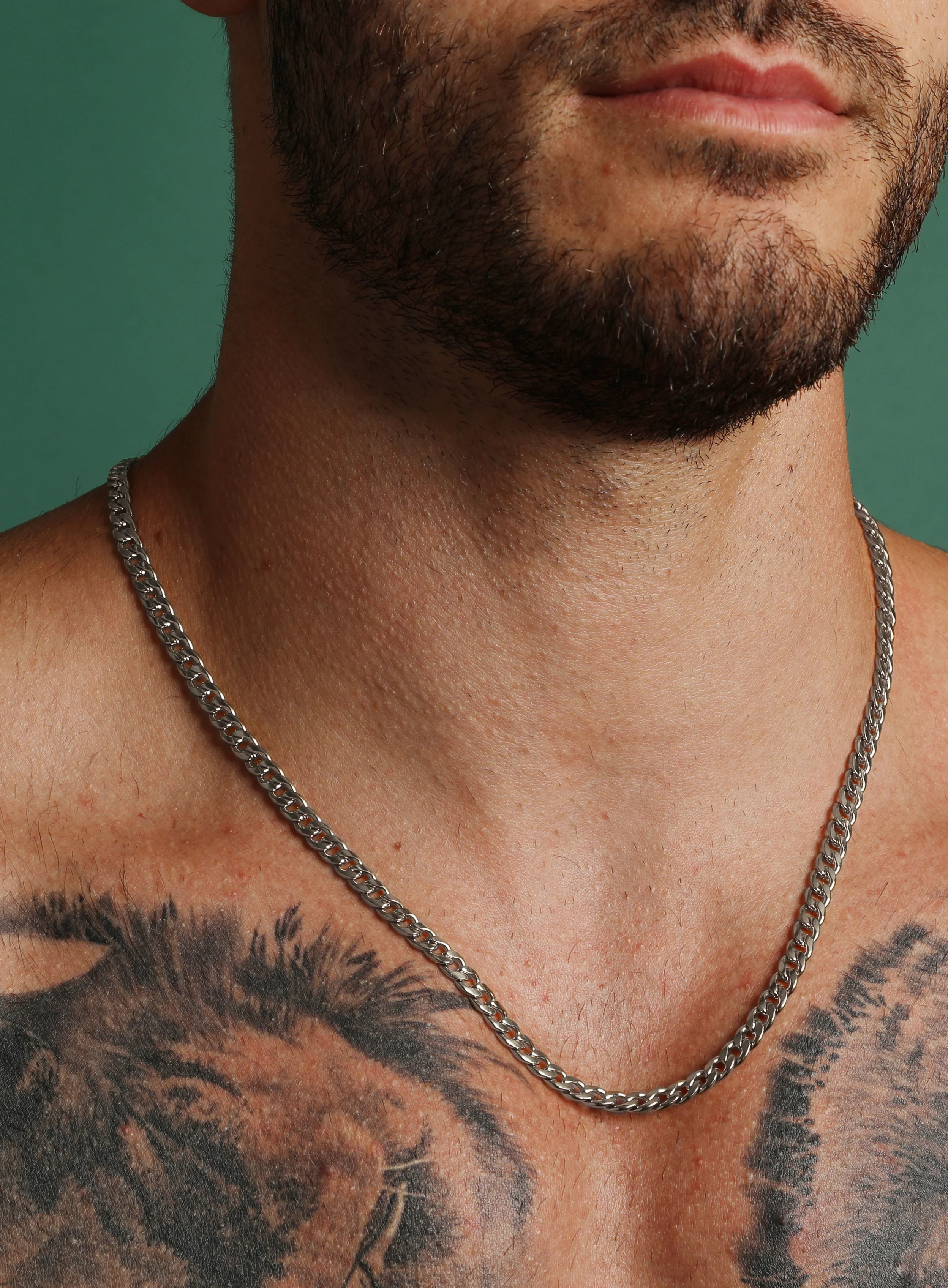 5mm Stainless Steel Curb Chain Necklace for Men - Image 5