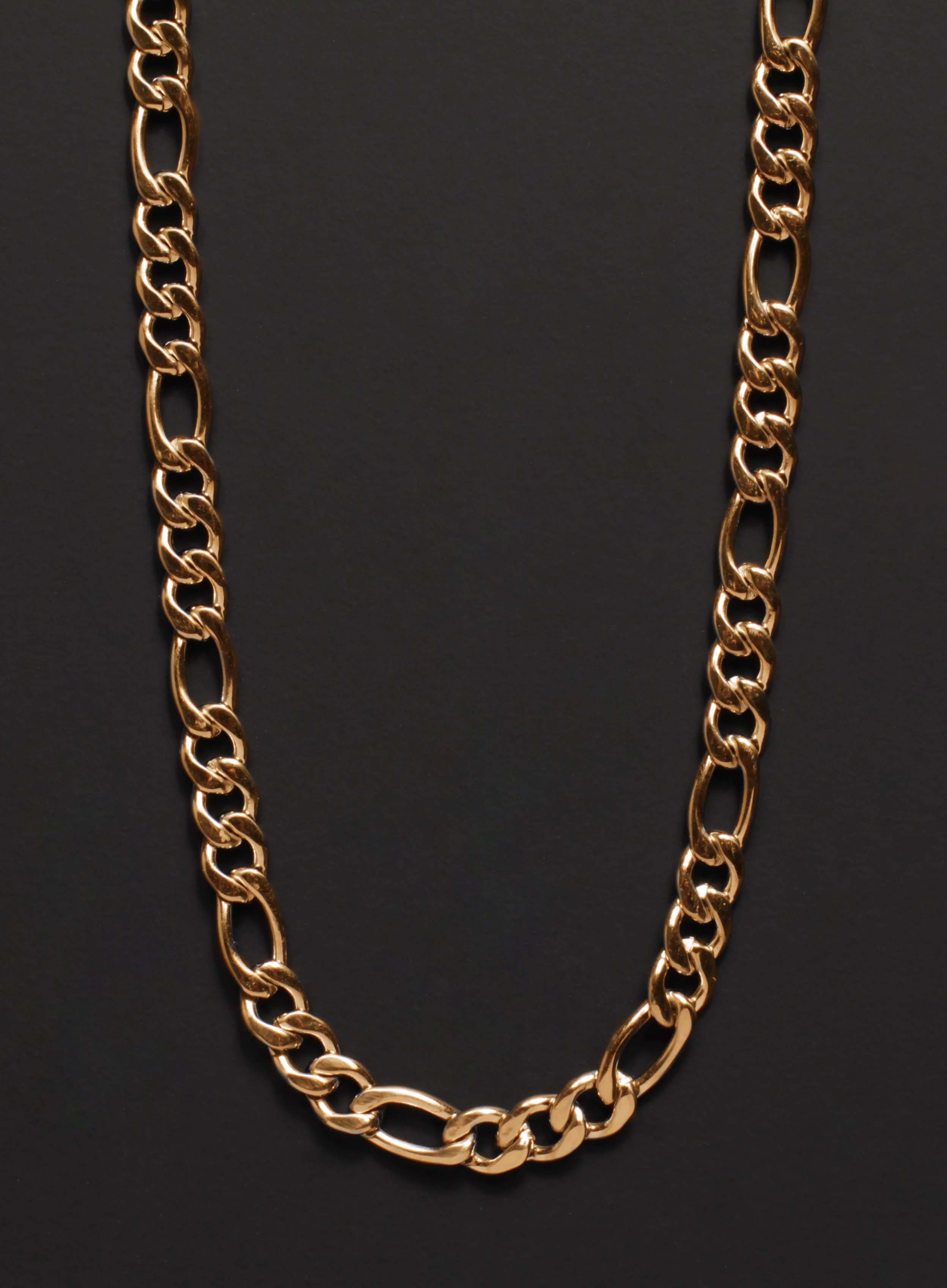 6mm Gold Figaro Chain Necklace for Men - Image 2