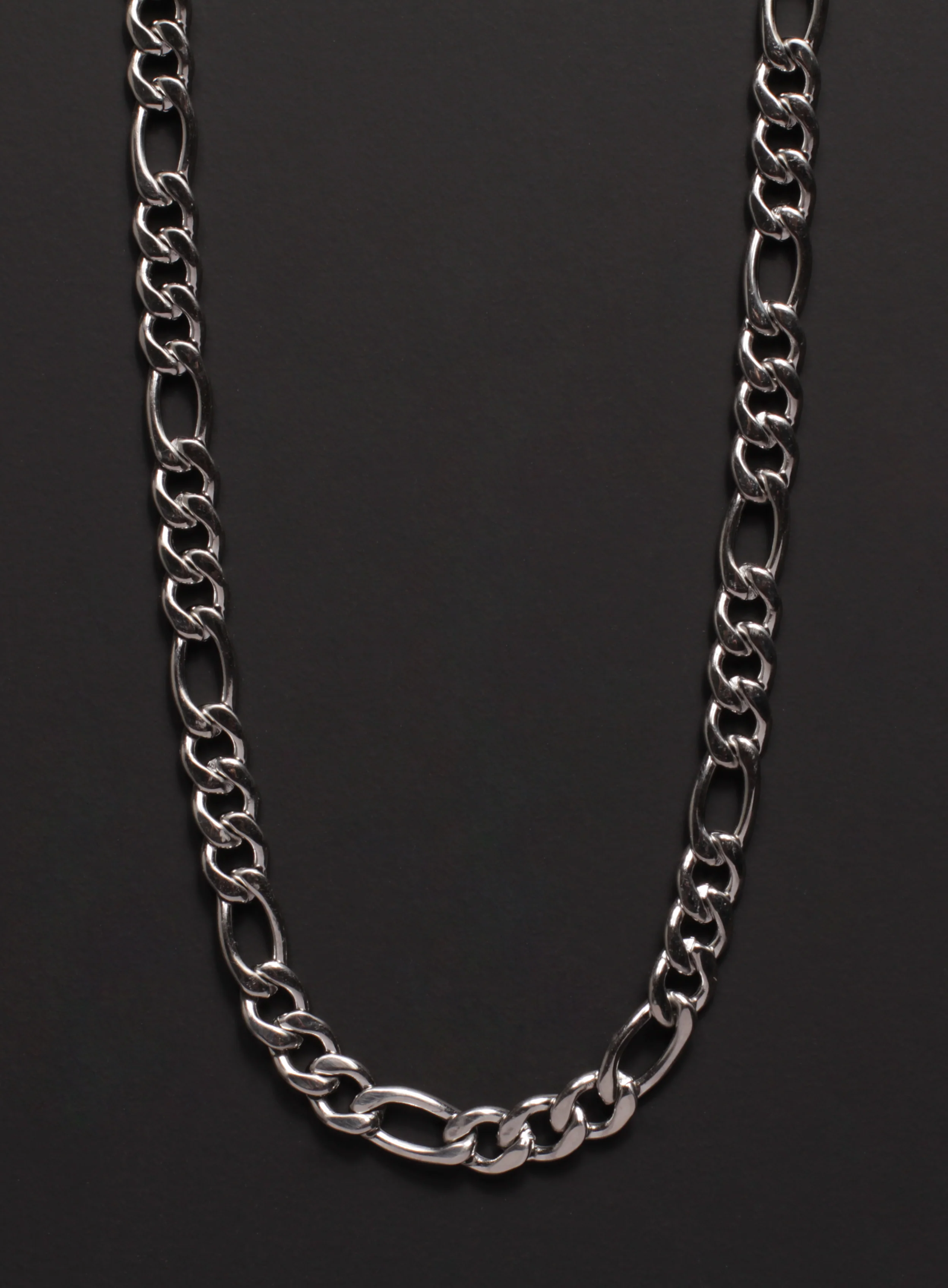 6mm Stainless Steel Figaro Chain Necklace for Men - Image 2