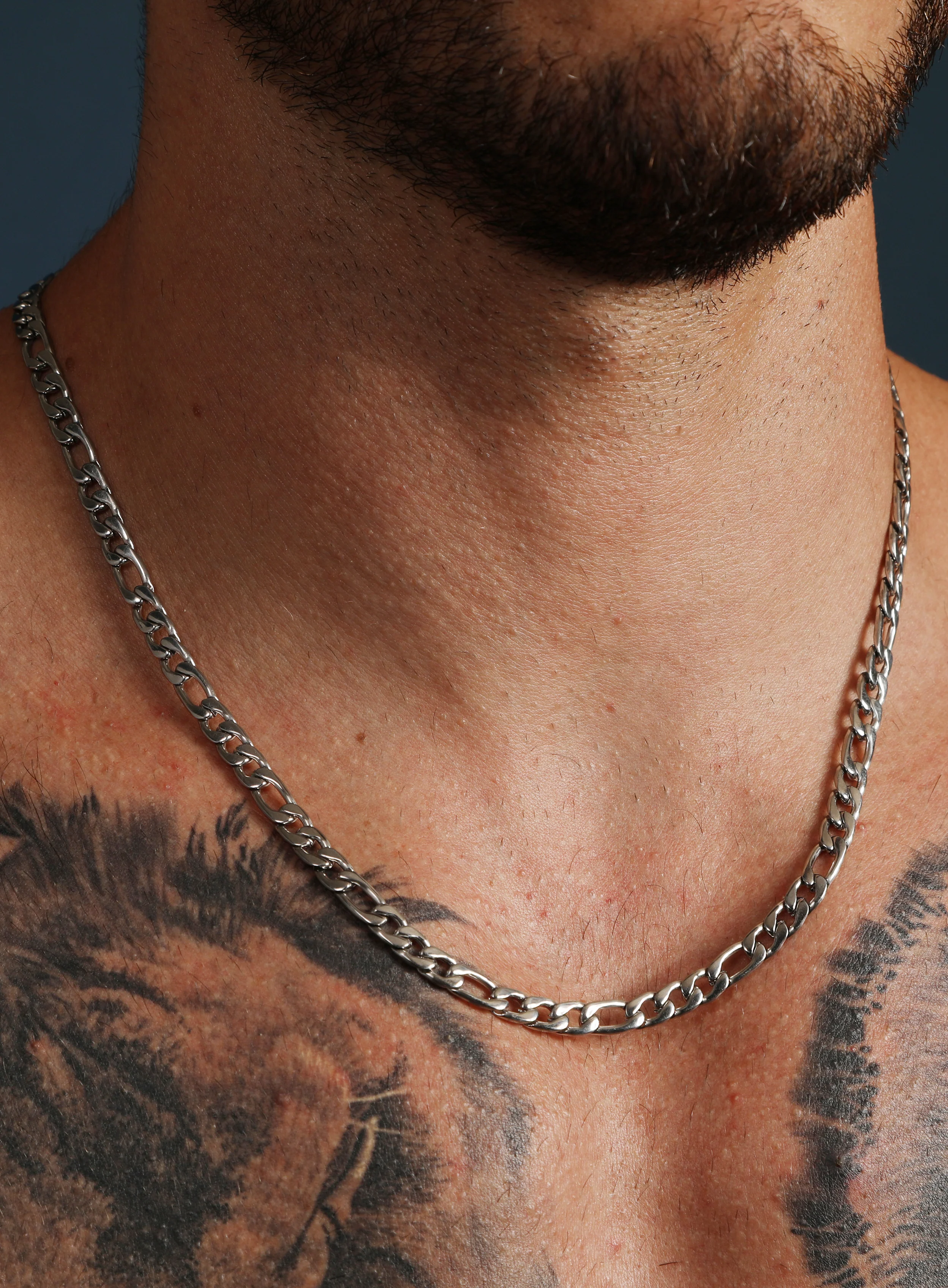 6mm Stainless Steel Figaro Chain Necklace for Men - Image 3