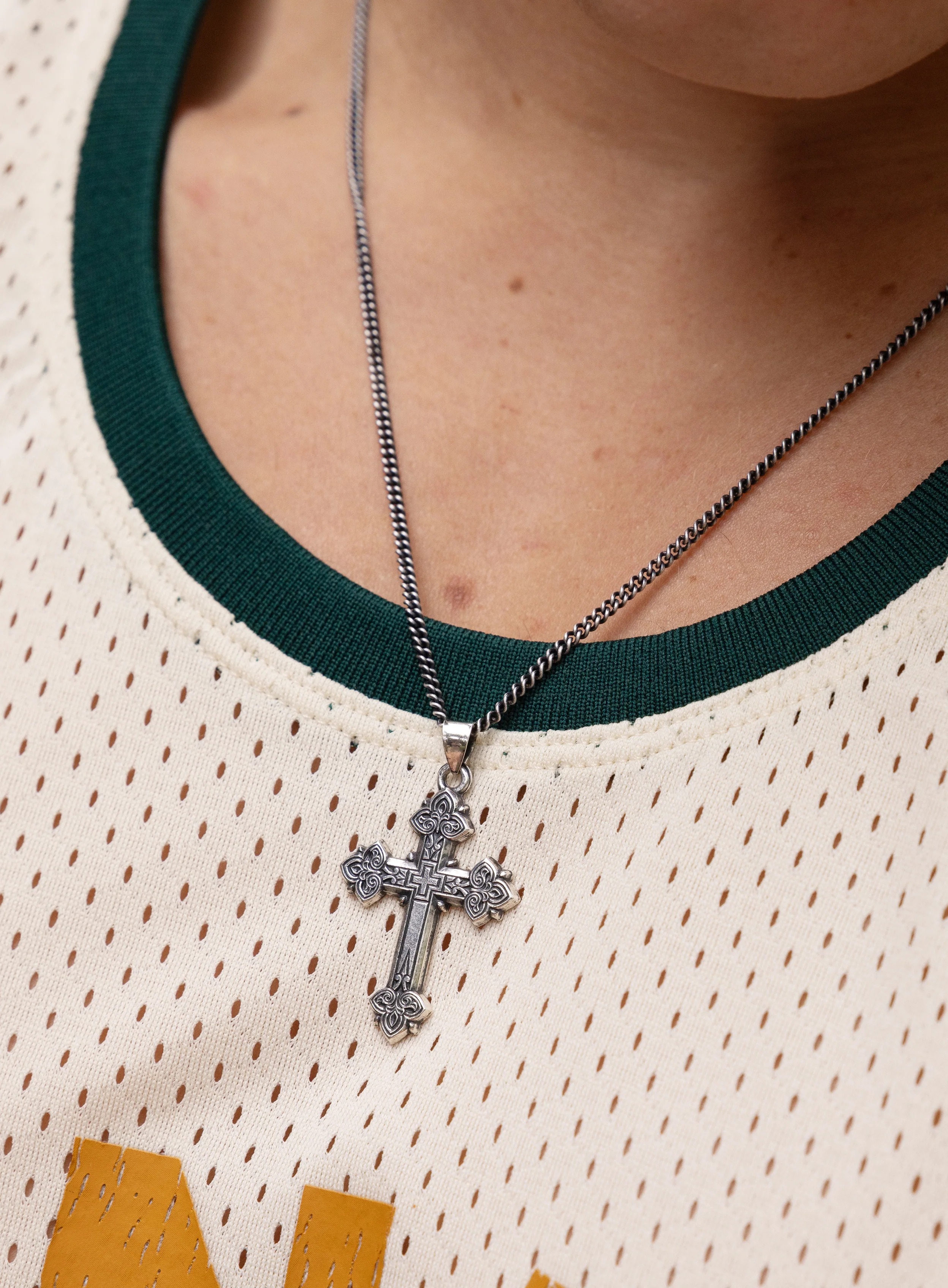 925 Oxidized Sterling Silver Cross Necklace for Men - Image 3