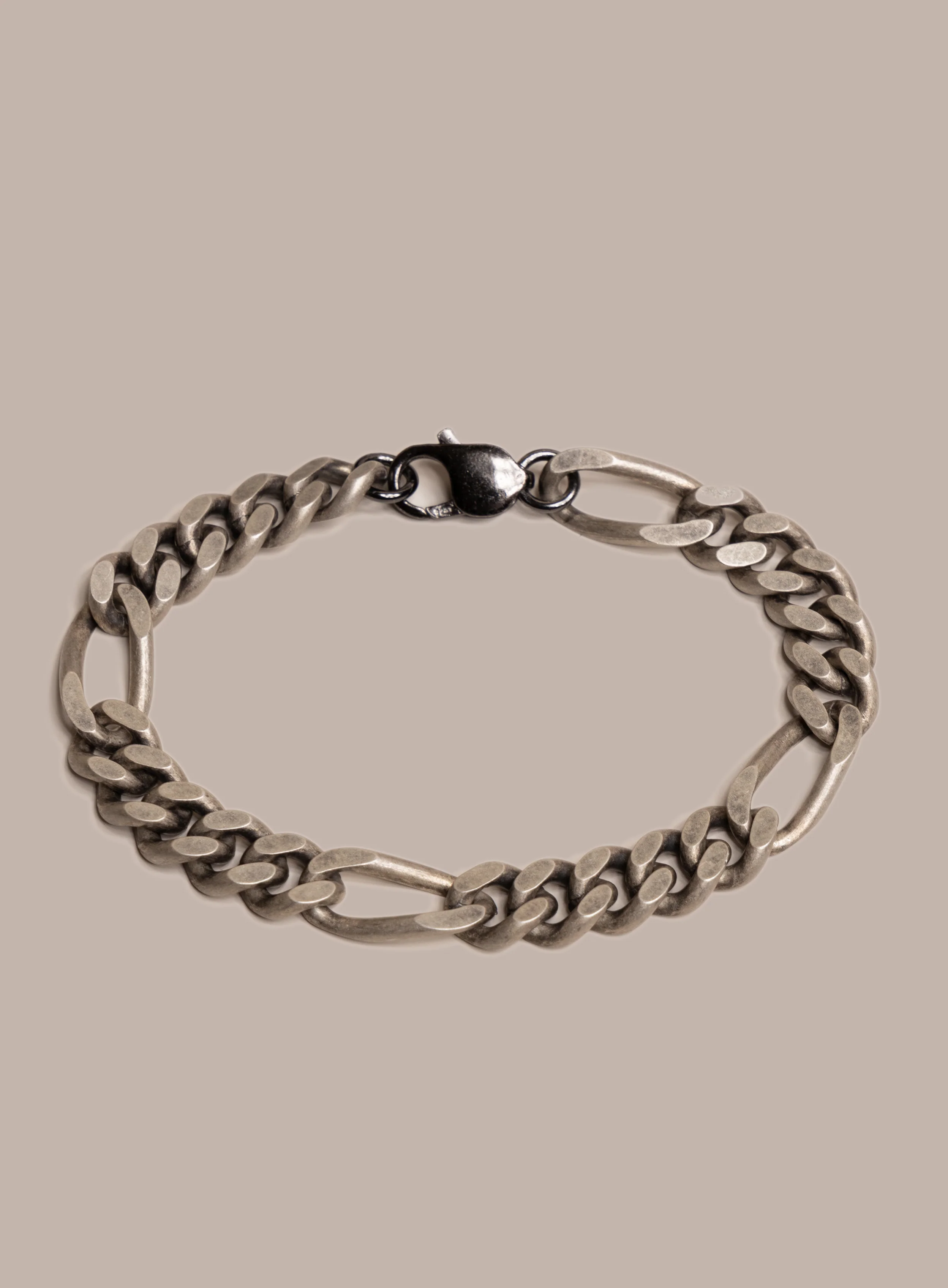 925 Oxidized Sterling Silver Thick Jewelry Bracelet for Man - Image 5