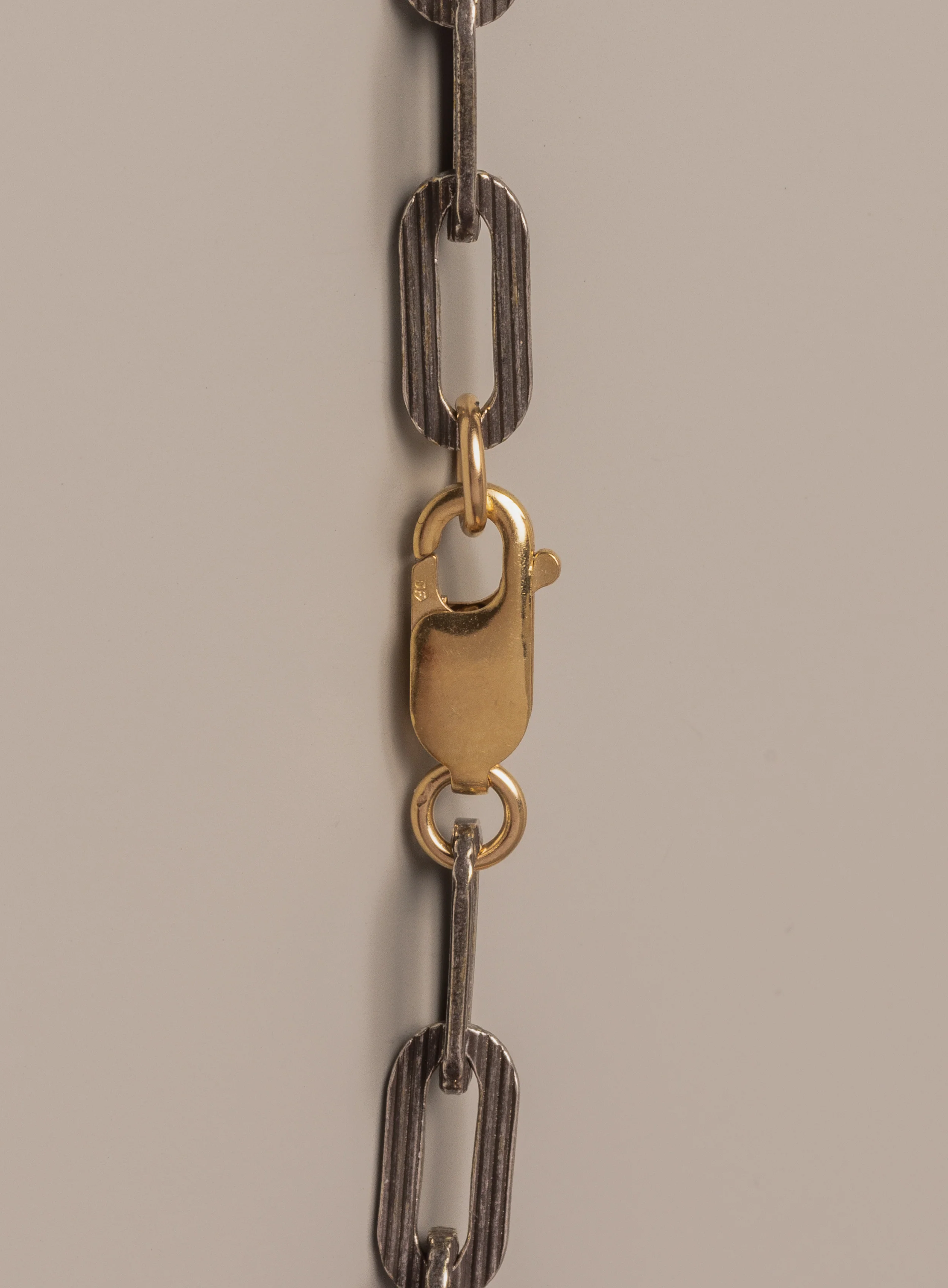 925 Oxidized Textured Elongated Sterling Silver Chain Necklace for Men - Image 7