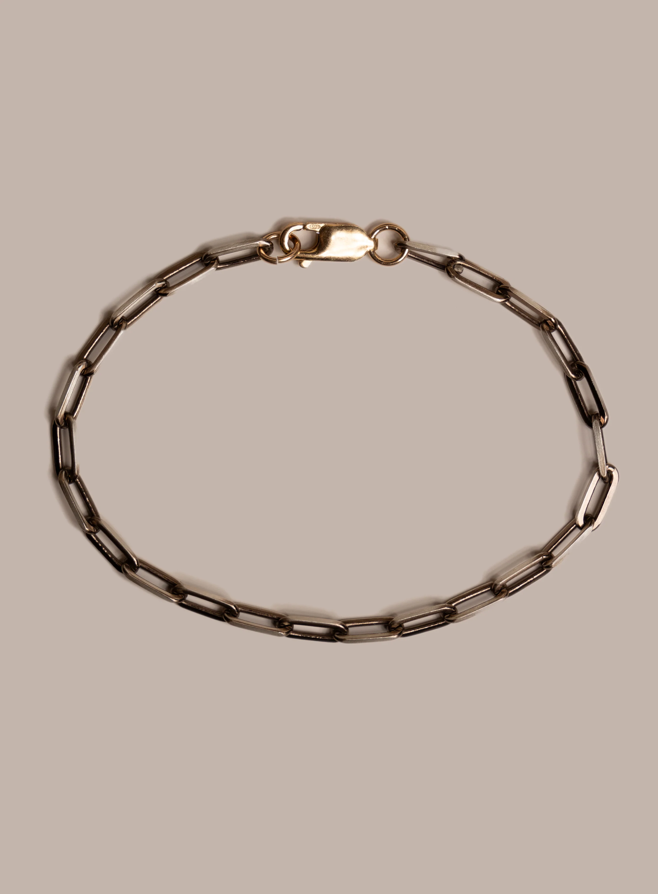 925 Sterling Silver / Chocolate Gold with 14k Gold Filled Clasp Chain Bracelet - Image 10