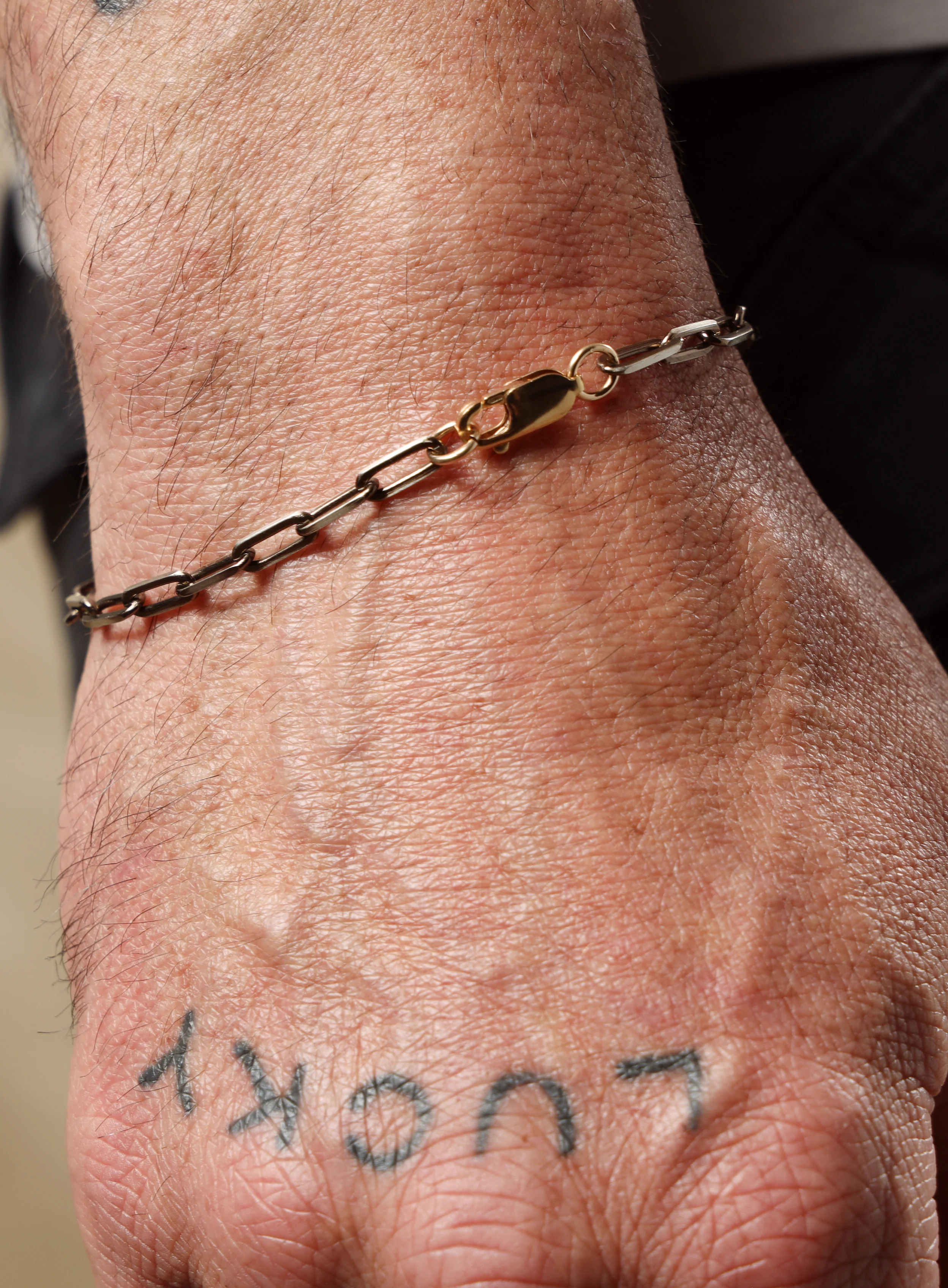 925 Sterling Silver / Chocolate Gold with 14k Gold Filled Clasp Chain Bracelet - Image 11