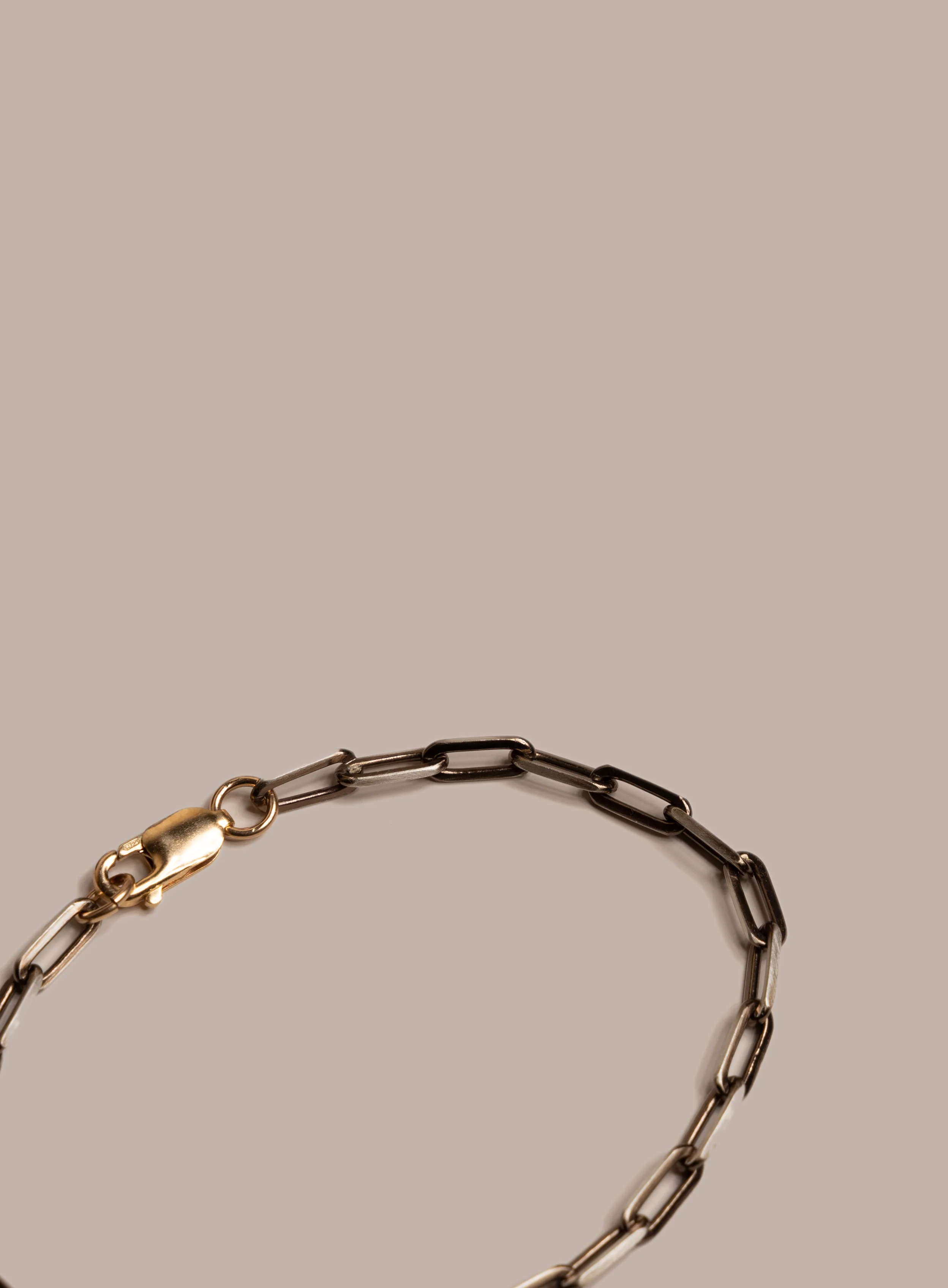 925 Sterling Silver / Chocolate Gold with 14k Gold Filled Clasp Chain Bracelet - Image 8