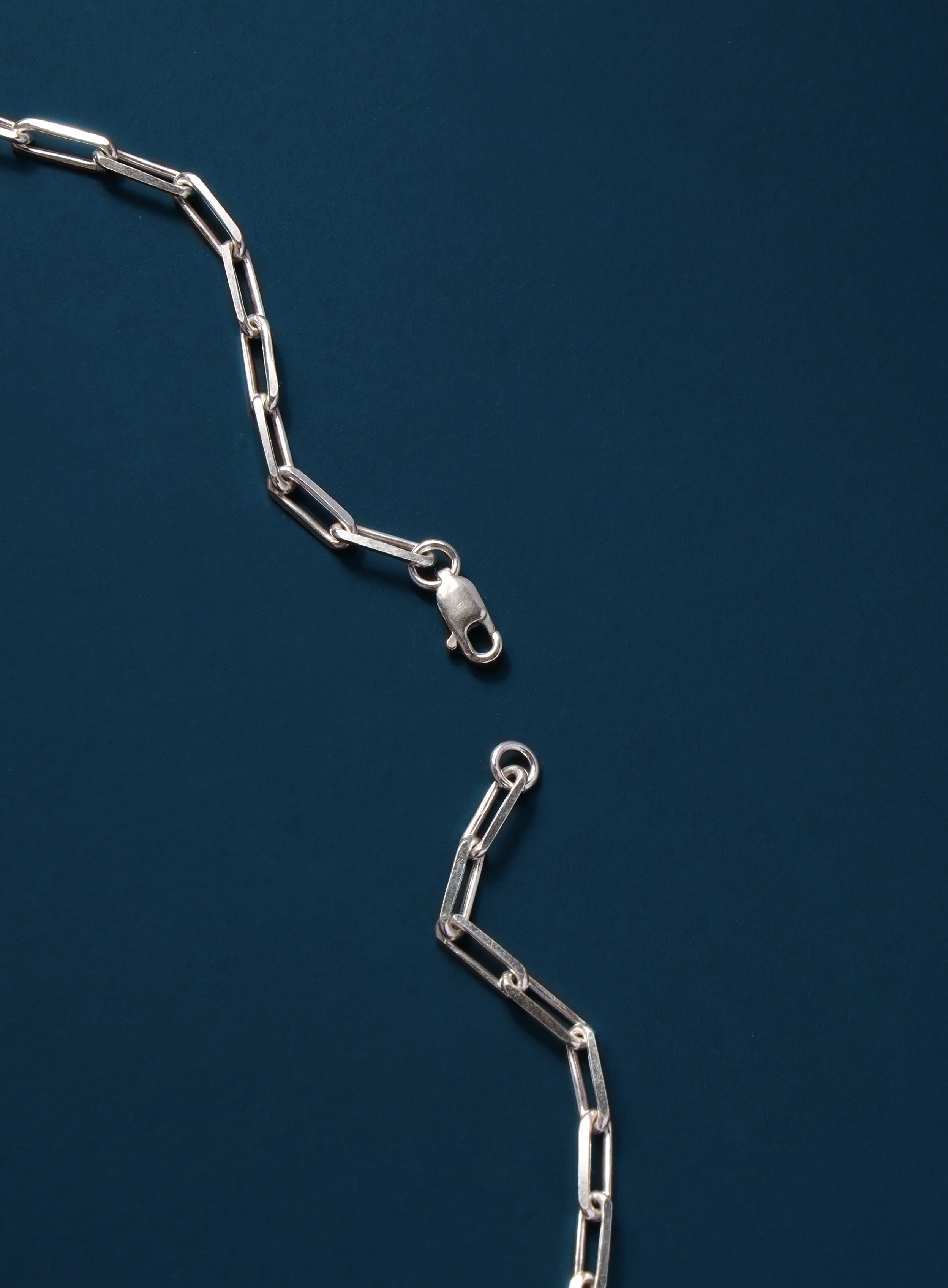 925 Sterling Silver Elongated Cable Chain Necklace for Men - Image 8