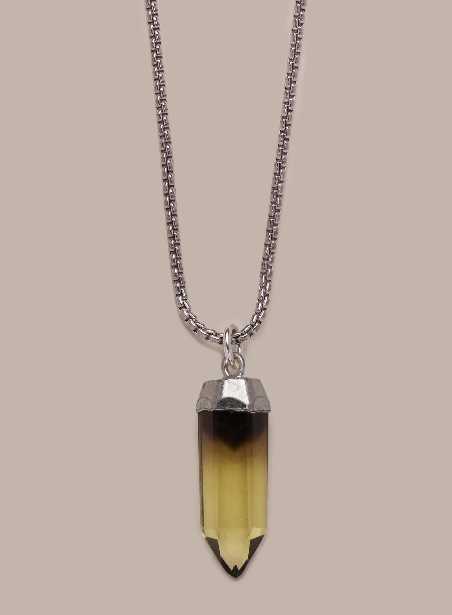 925 Sterling Silver  Lemon Quartz Point Pendant Necklace (limited edition) - Image 2