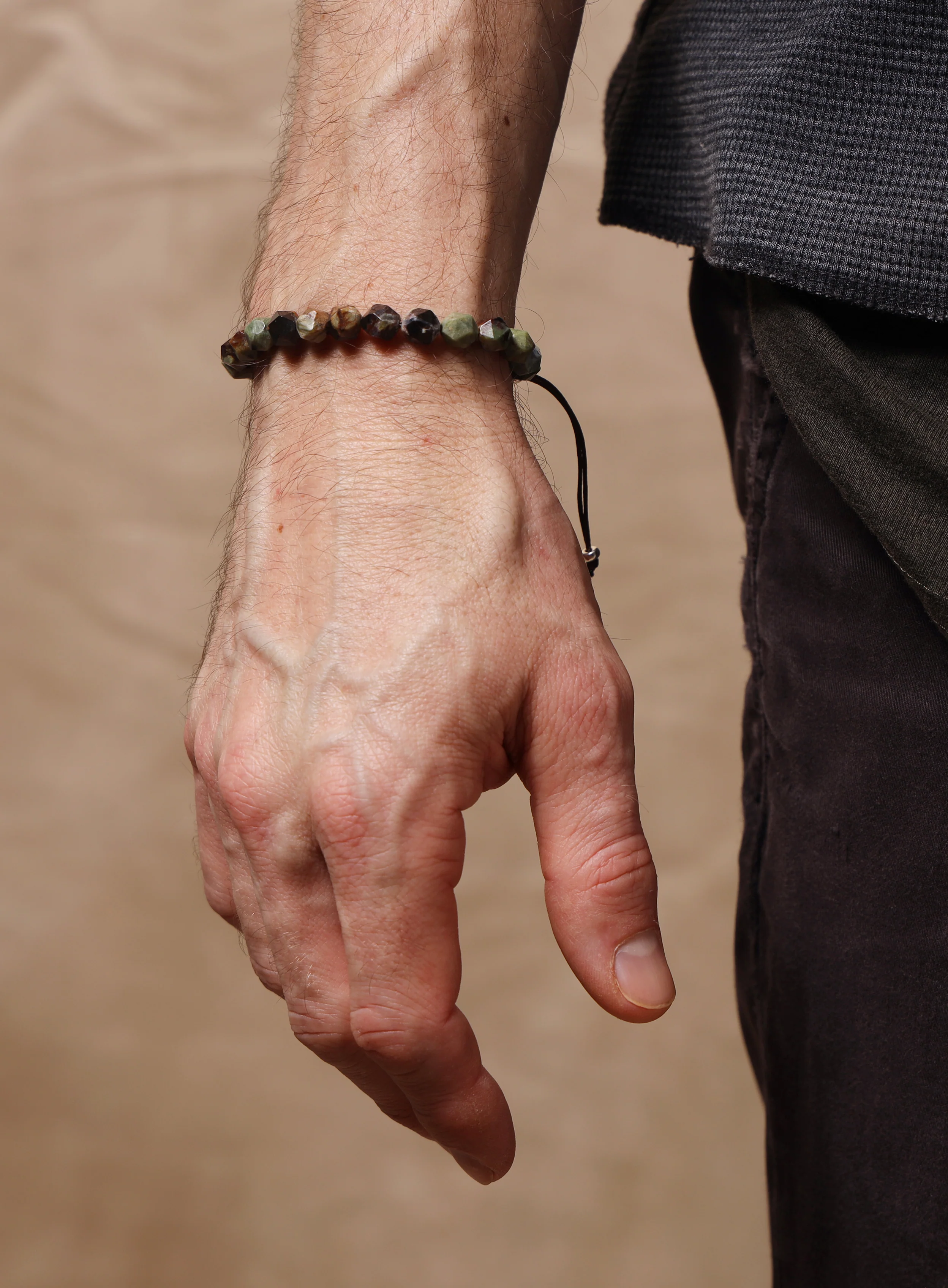 African Turquoise and Sterling Silver Bead Bracelet for Men - Image 8