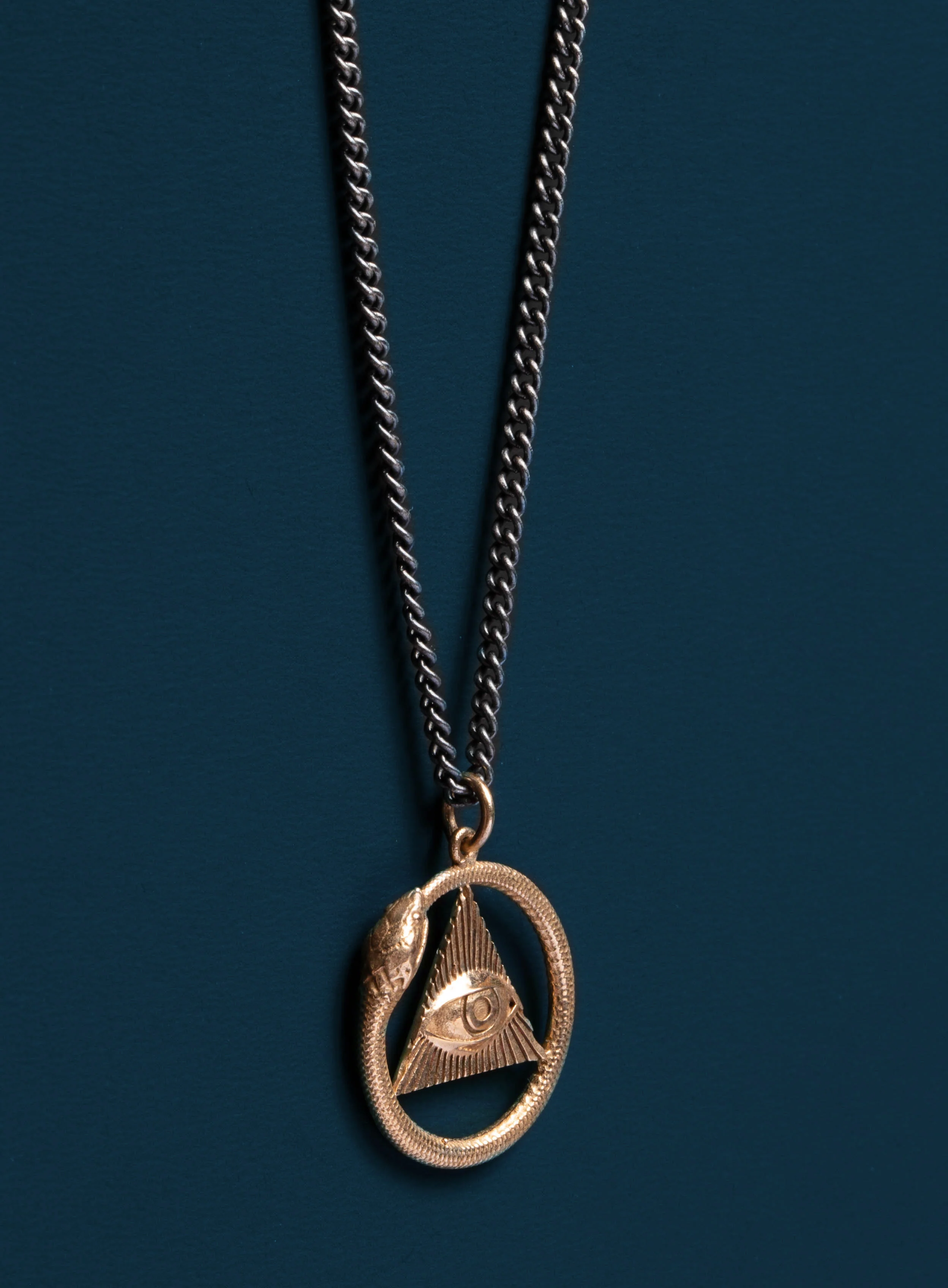 All Seeing Eye Pendant + Ouroboros Snake pendant Necklace for Men - Image 3