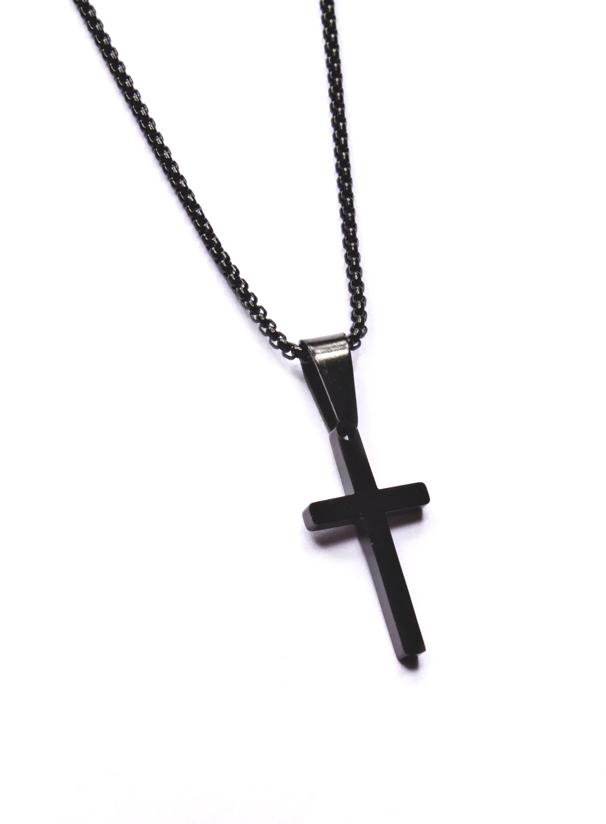 SMALL BLACK CROSS NECKLACE FOR MEN - Image 6