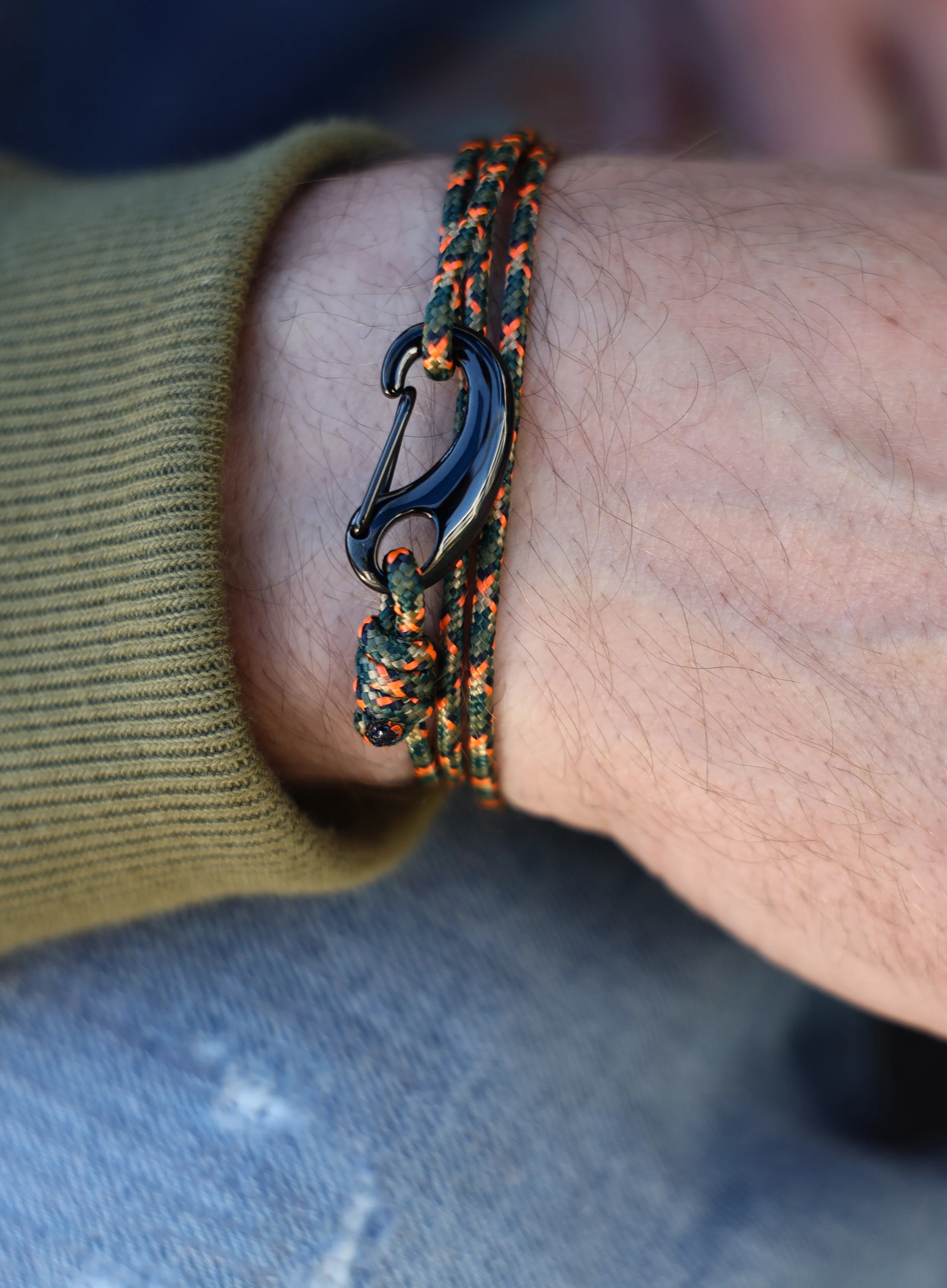 Camo Tactical Cord Bracelet for Men (Black Clasp - 011K) - Image 4