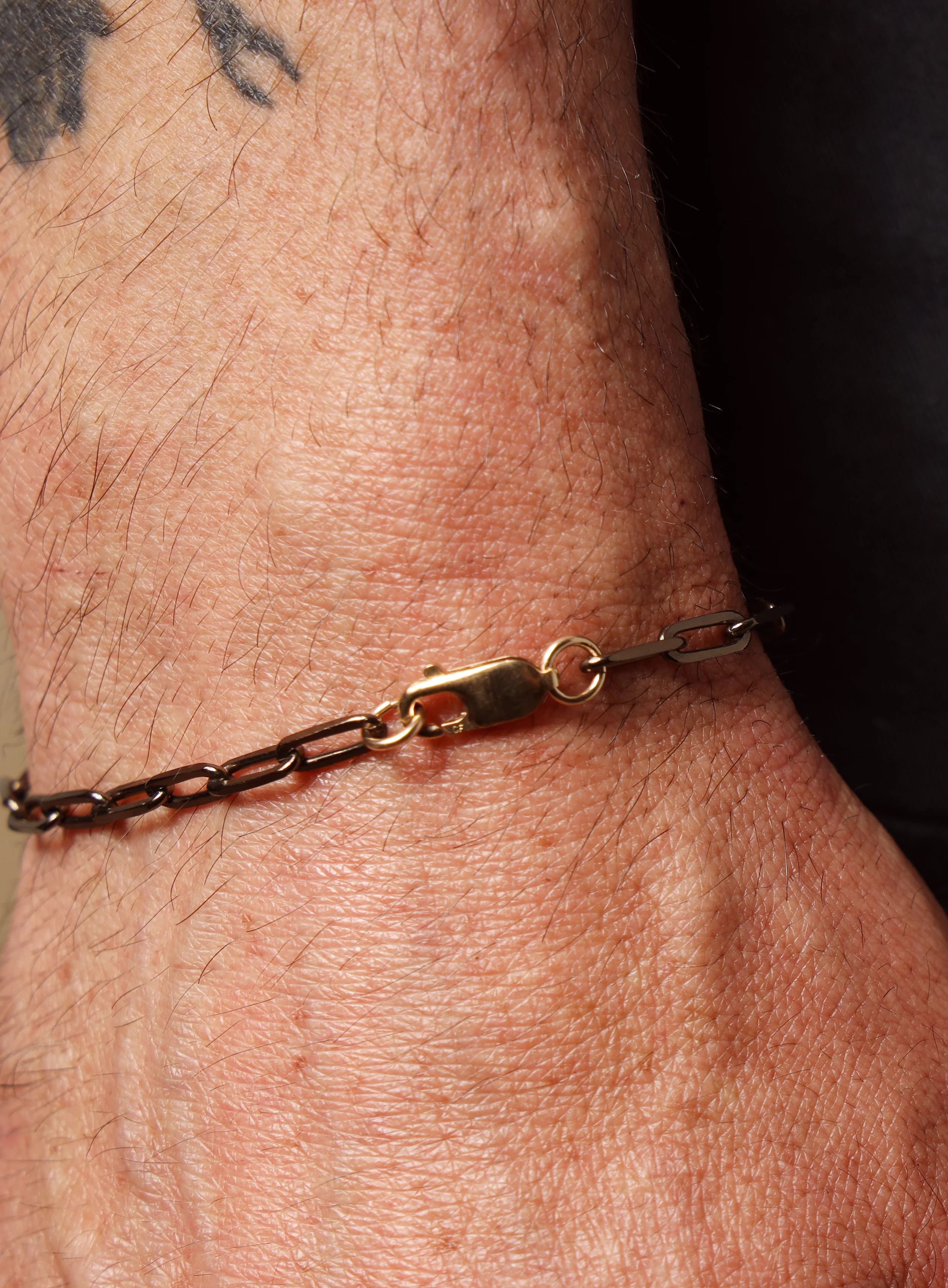 Chocolate Gold and 14K Gold Filled Contrast Chain Bracelet for Guys - Image 13