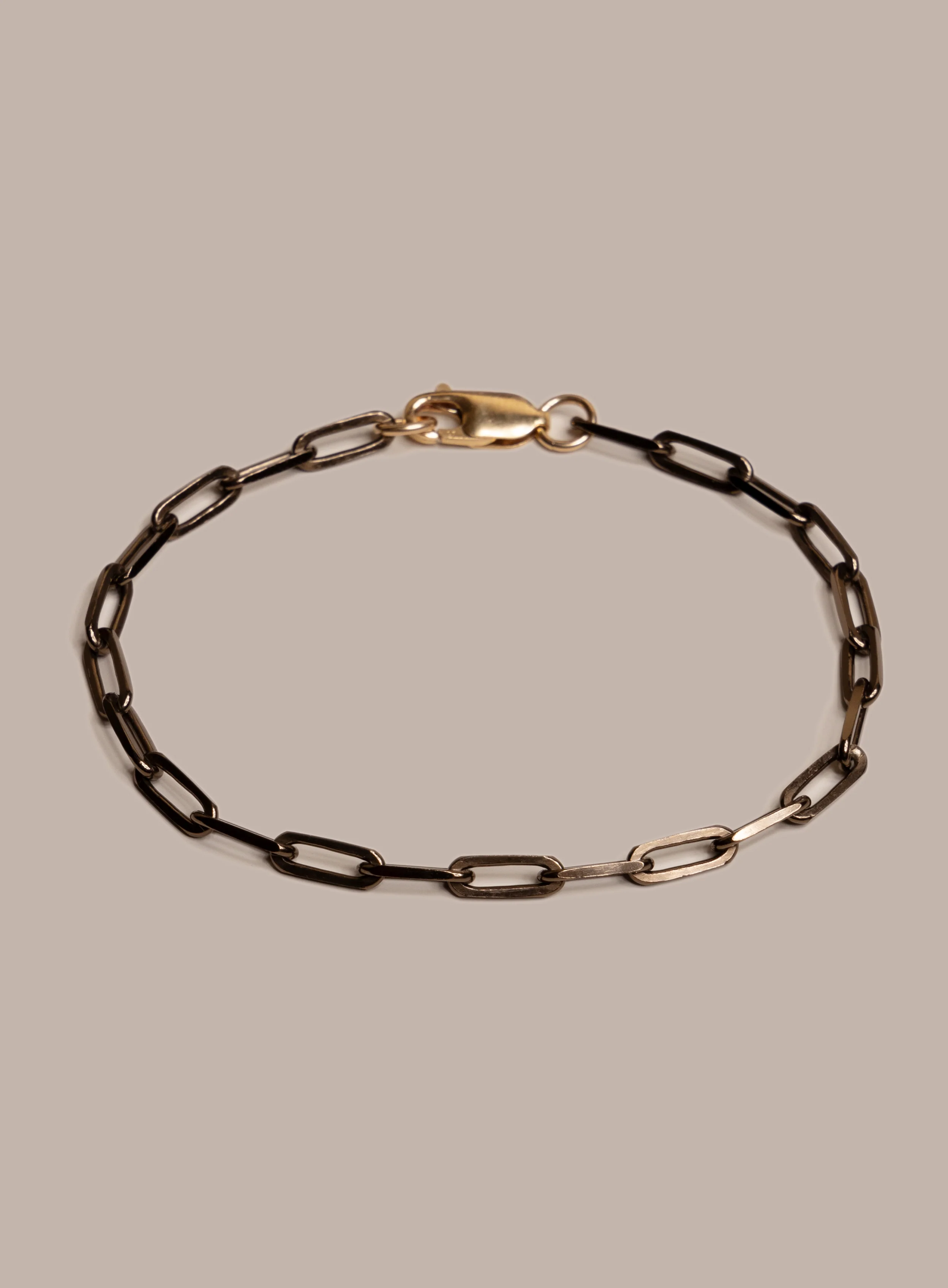 Chocolate Gold and 14K Gold Filled Contrast Chain Bracelet for Guys - Image 4