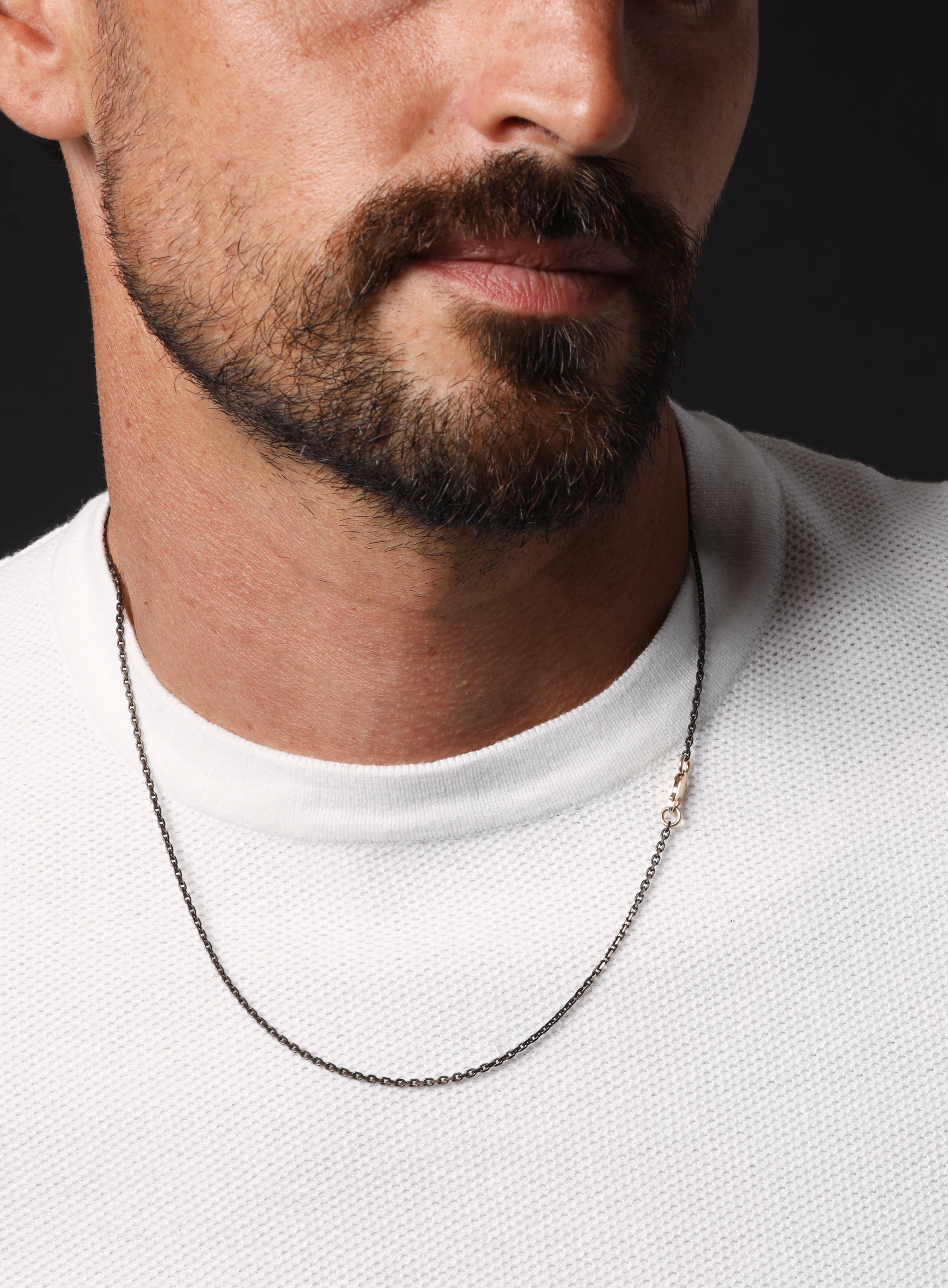 "Chocolate" Vermeil Gold Cable Chain Necklace for Men - Image 10