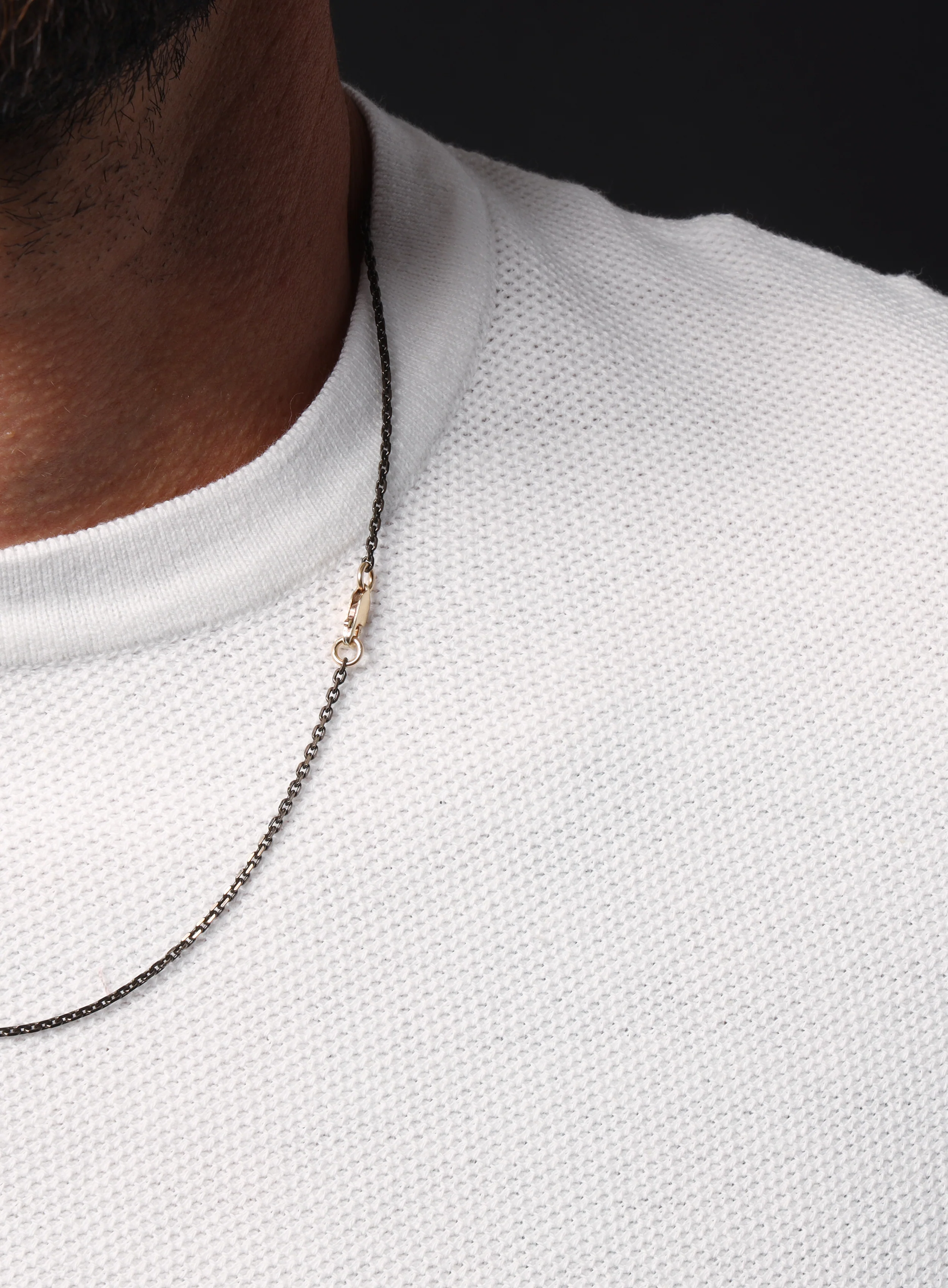 "Chocolate" Vermeil Gold Cable Chain Necklace for Men - Image 3