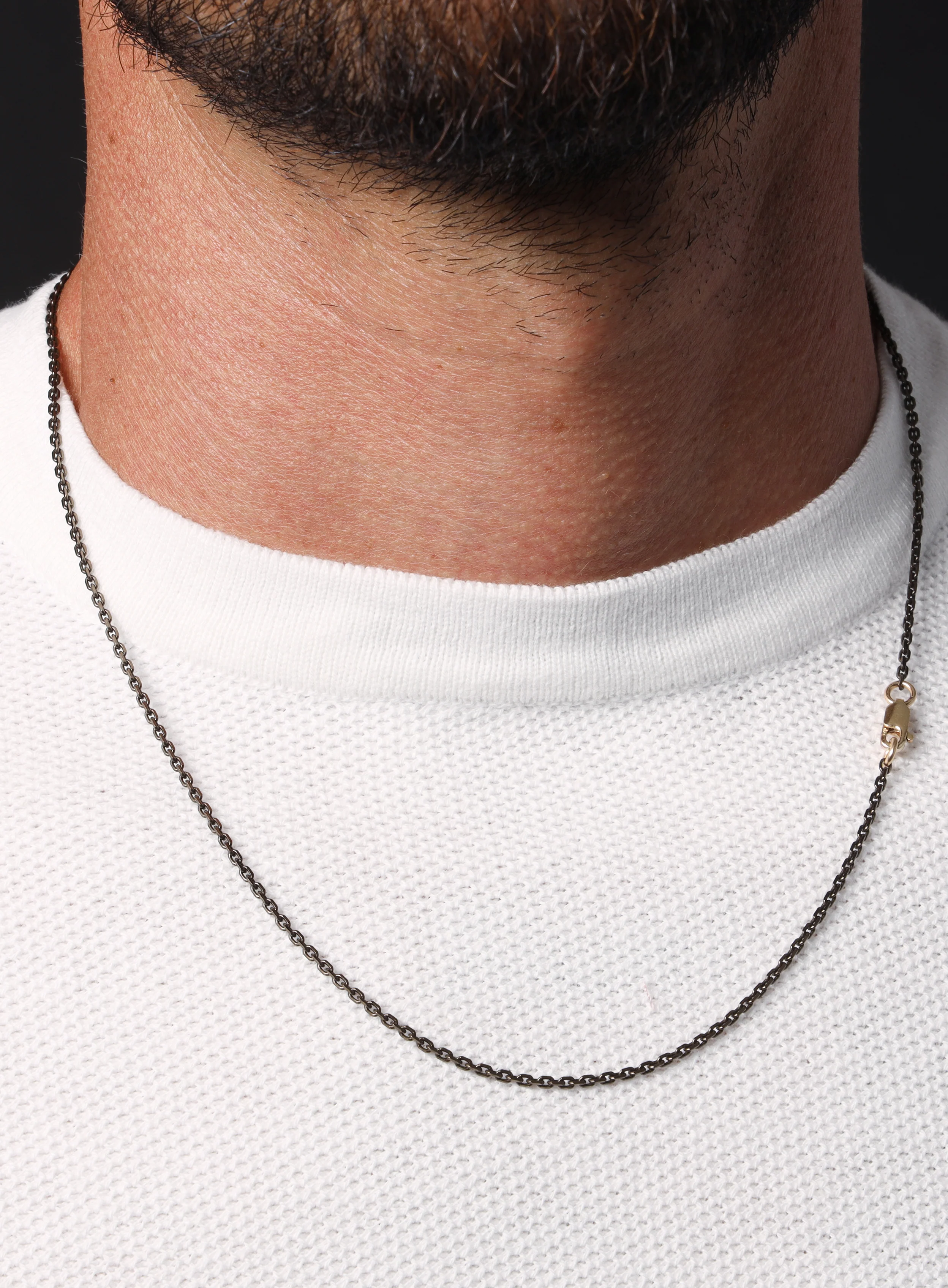 "Chocolate" Vermeil Gold Cable Chain Necklace for Men - Image 6