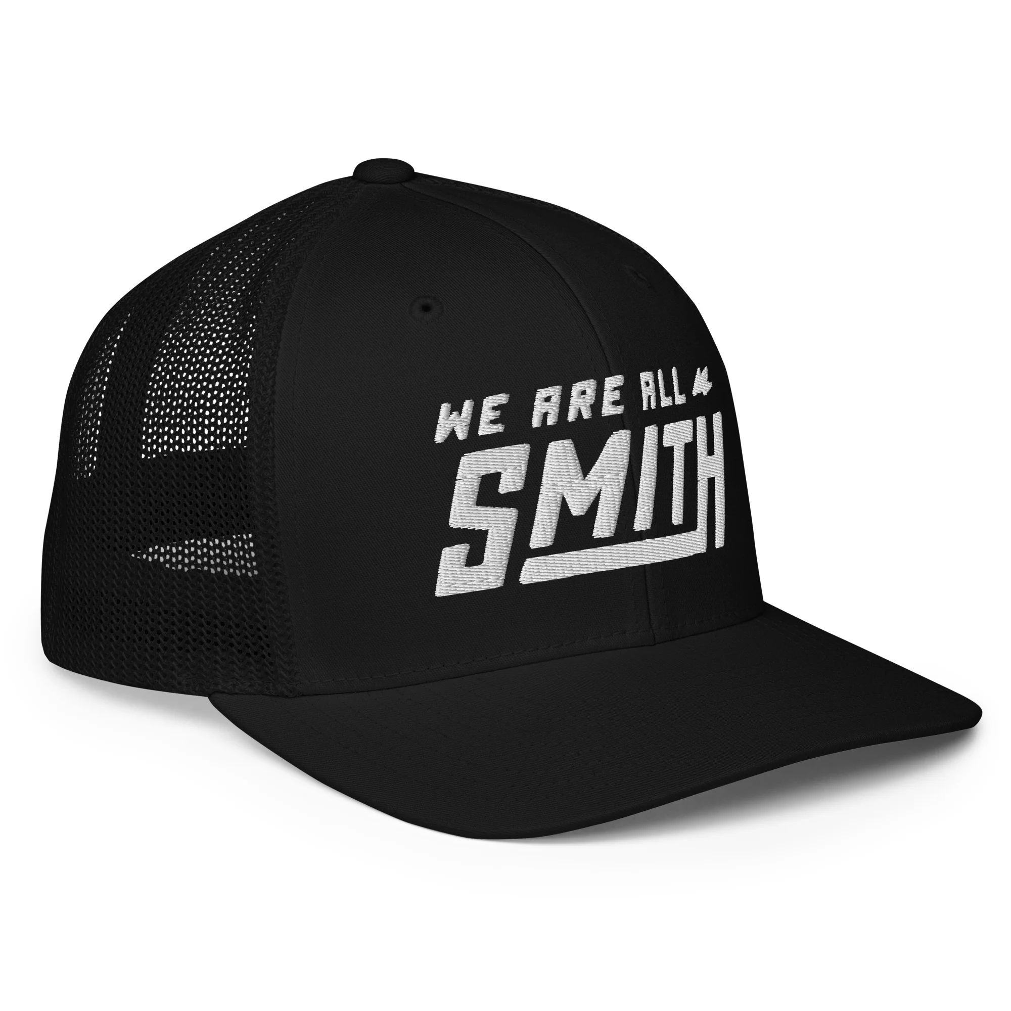 Closed-back black We Are All Smith trucker cap - Image 9