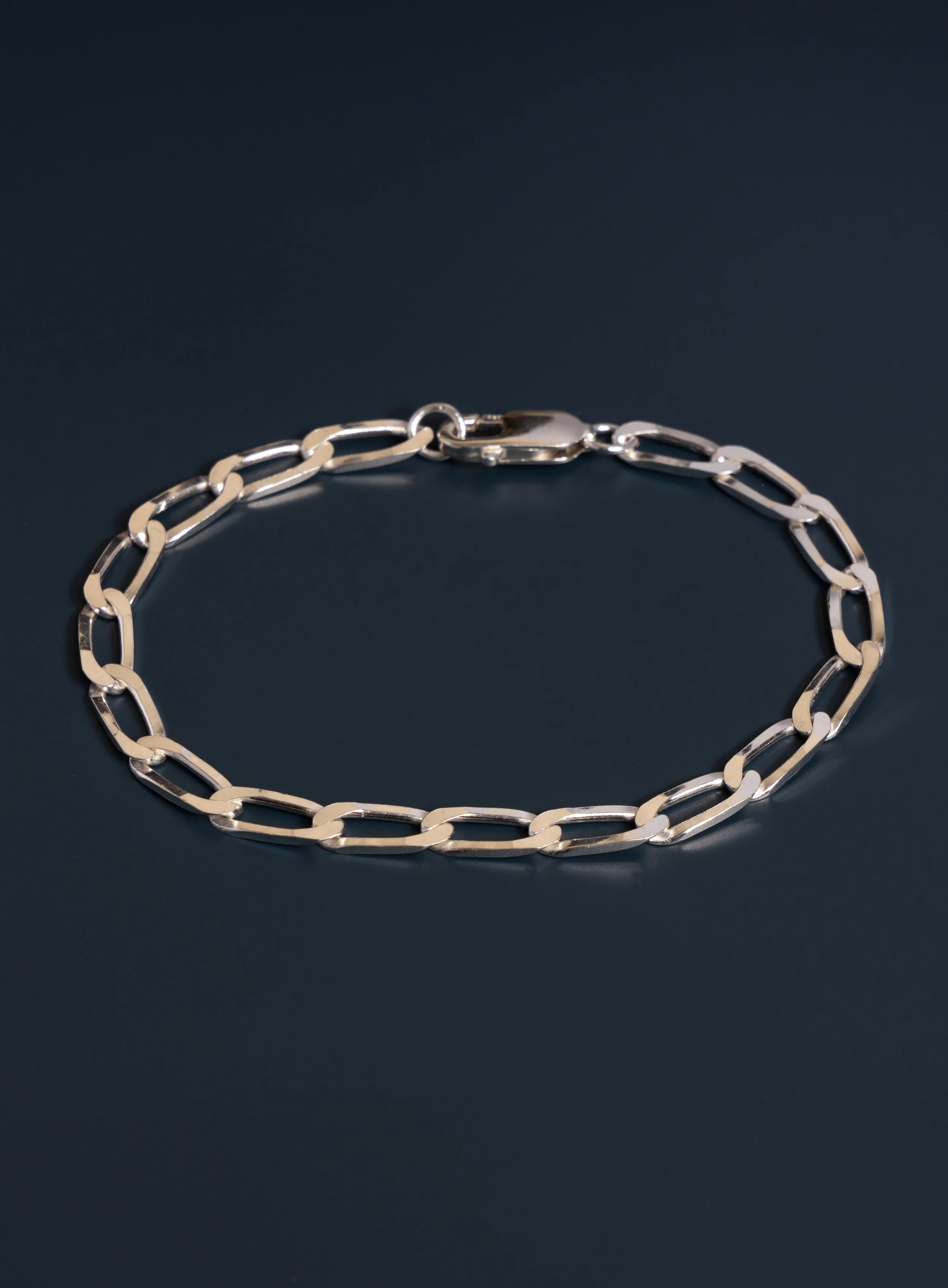925 Sterling Silver 6mm Elongated Curb Link Men's Chain Bracelet - Image 5