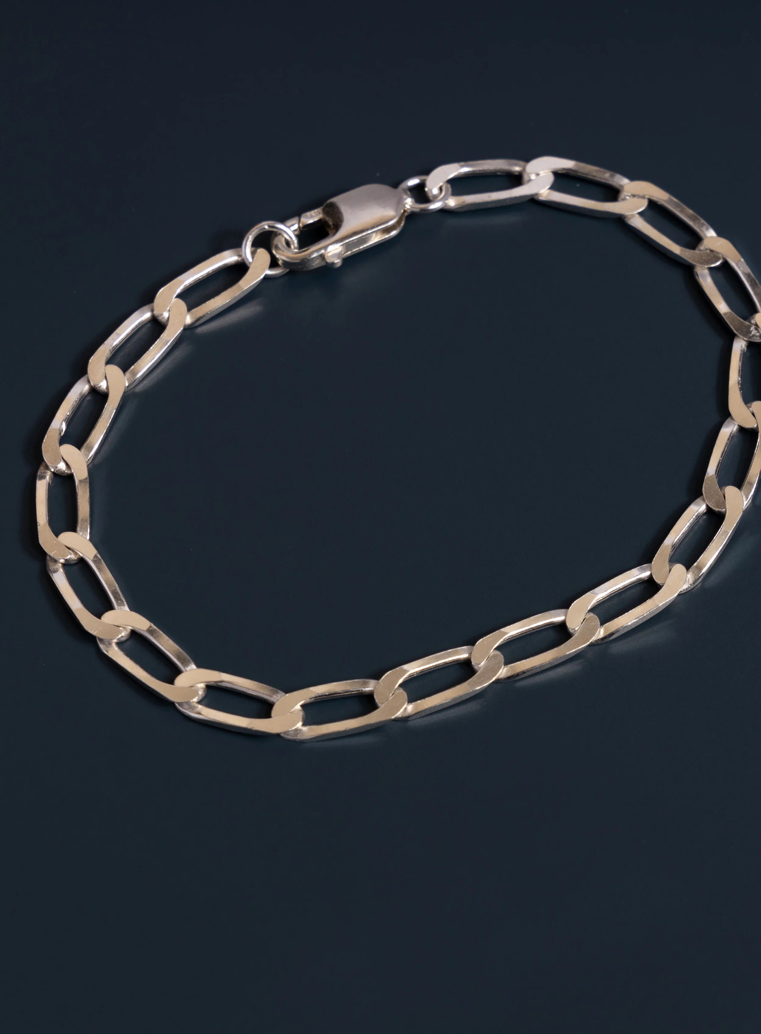 925 Sterling Silver 6mm Elongated Curb Link Men's Chain Bracelet - Image 7