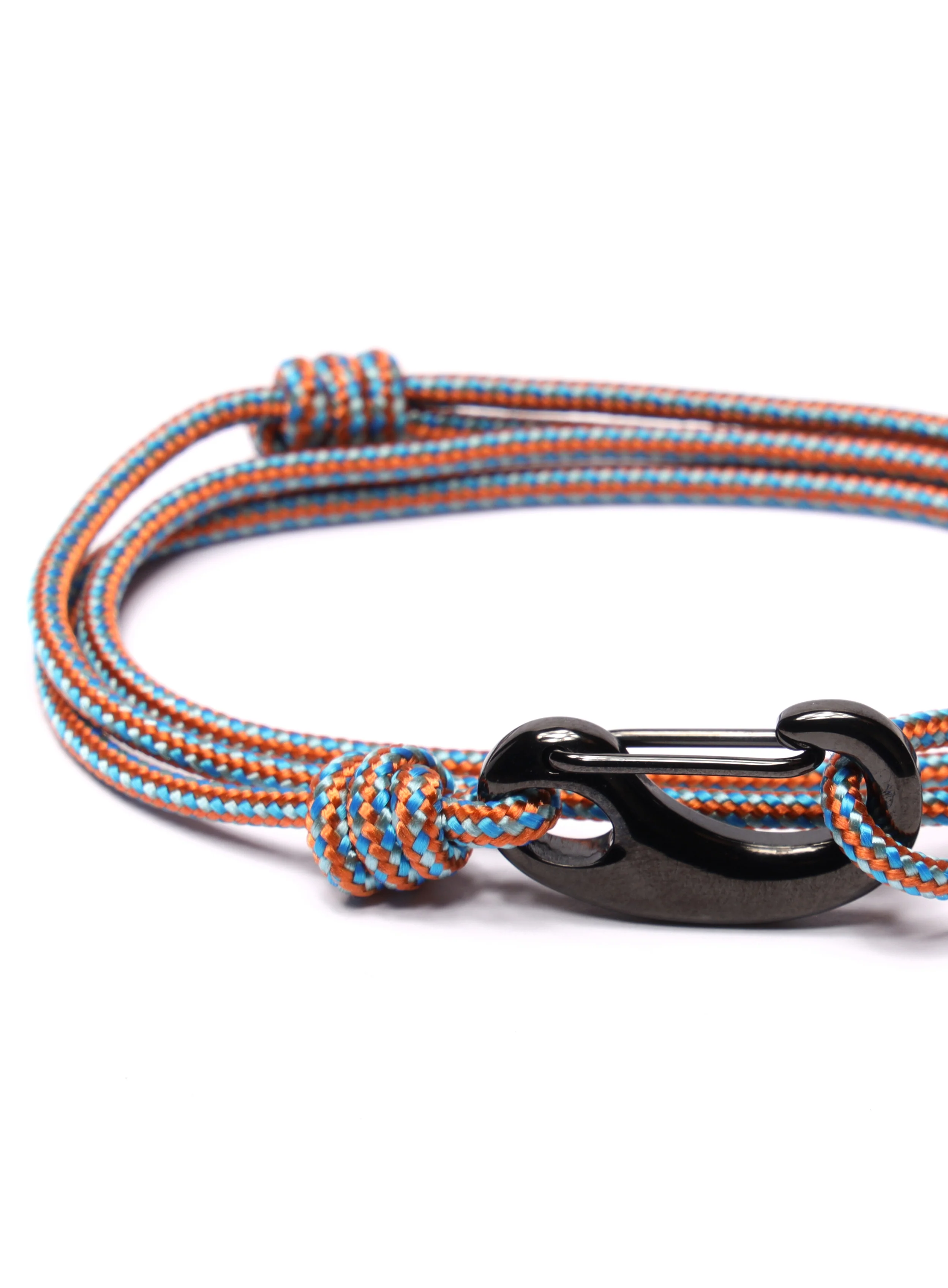 Orange + Blue Tactical Cord Bracelet for Men (Black Clasp - 30K) - Image 3