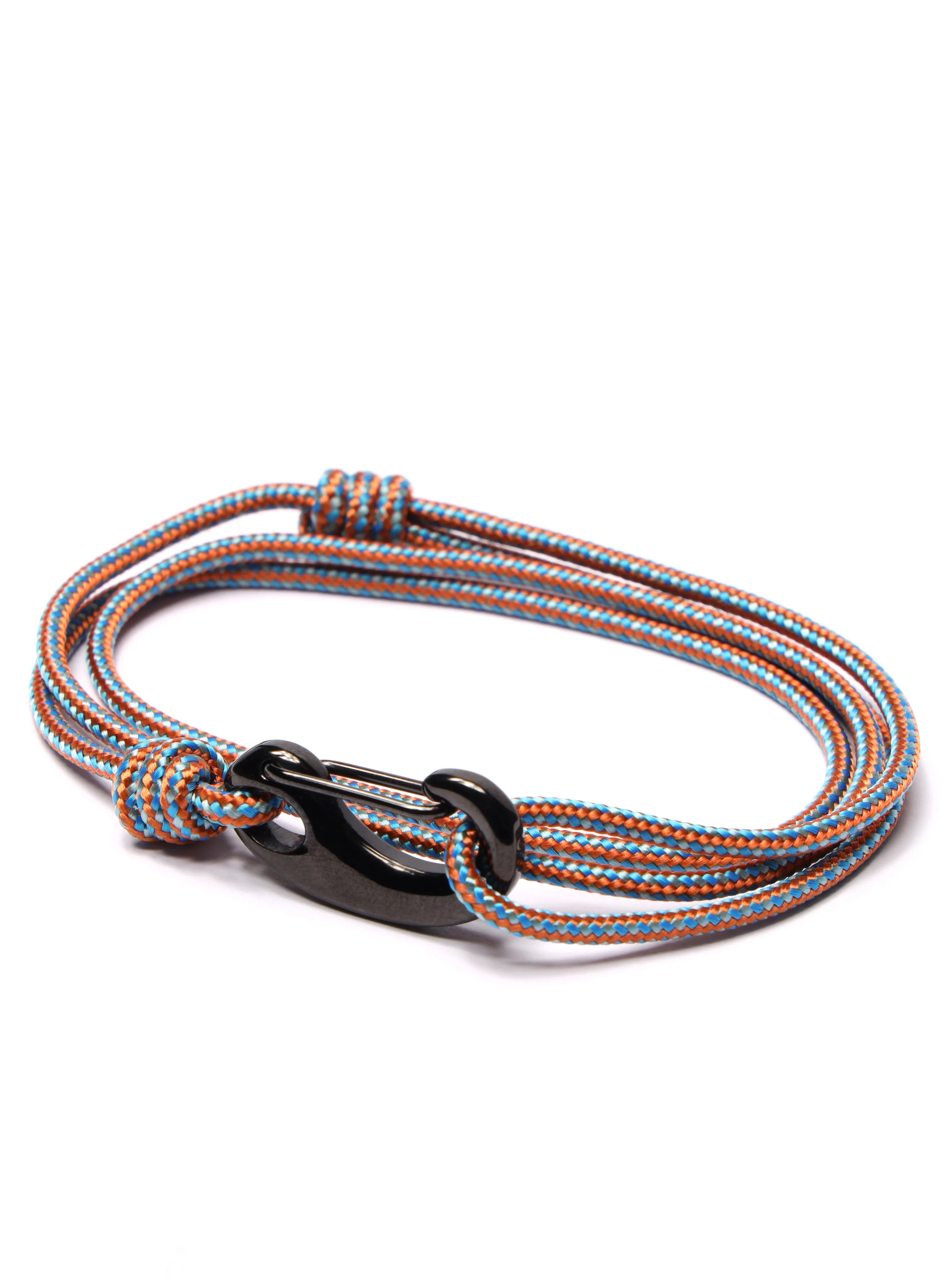 Orange + Blue Tactical Cord Bracelet for Men (Black Clasp - 30K) - Image 5