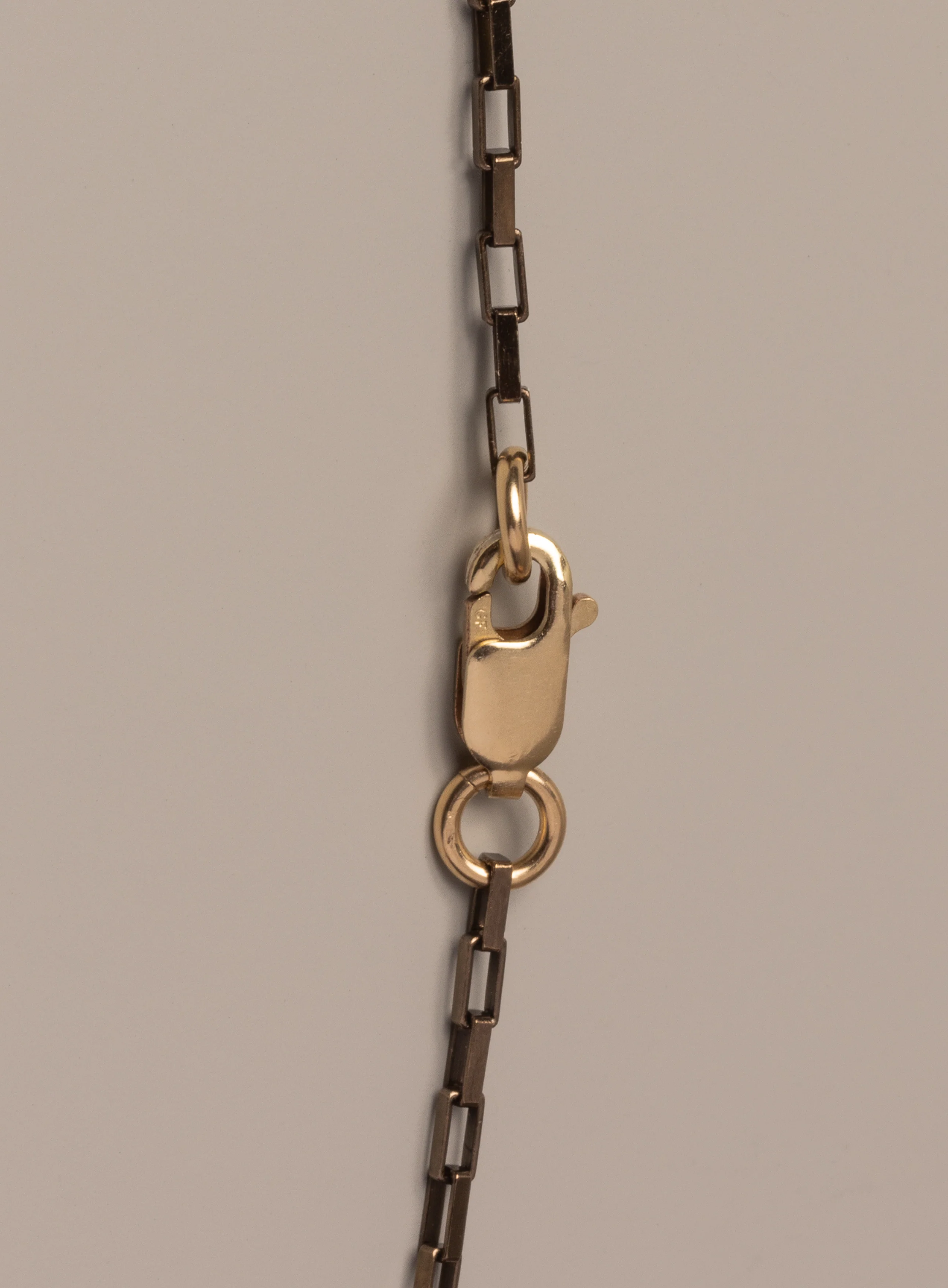 Elongated Cable "Chocolate" Vermeil Gold Chain Necklace for Men - Image 2