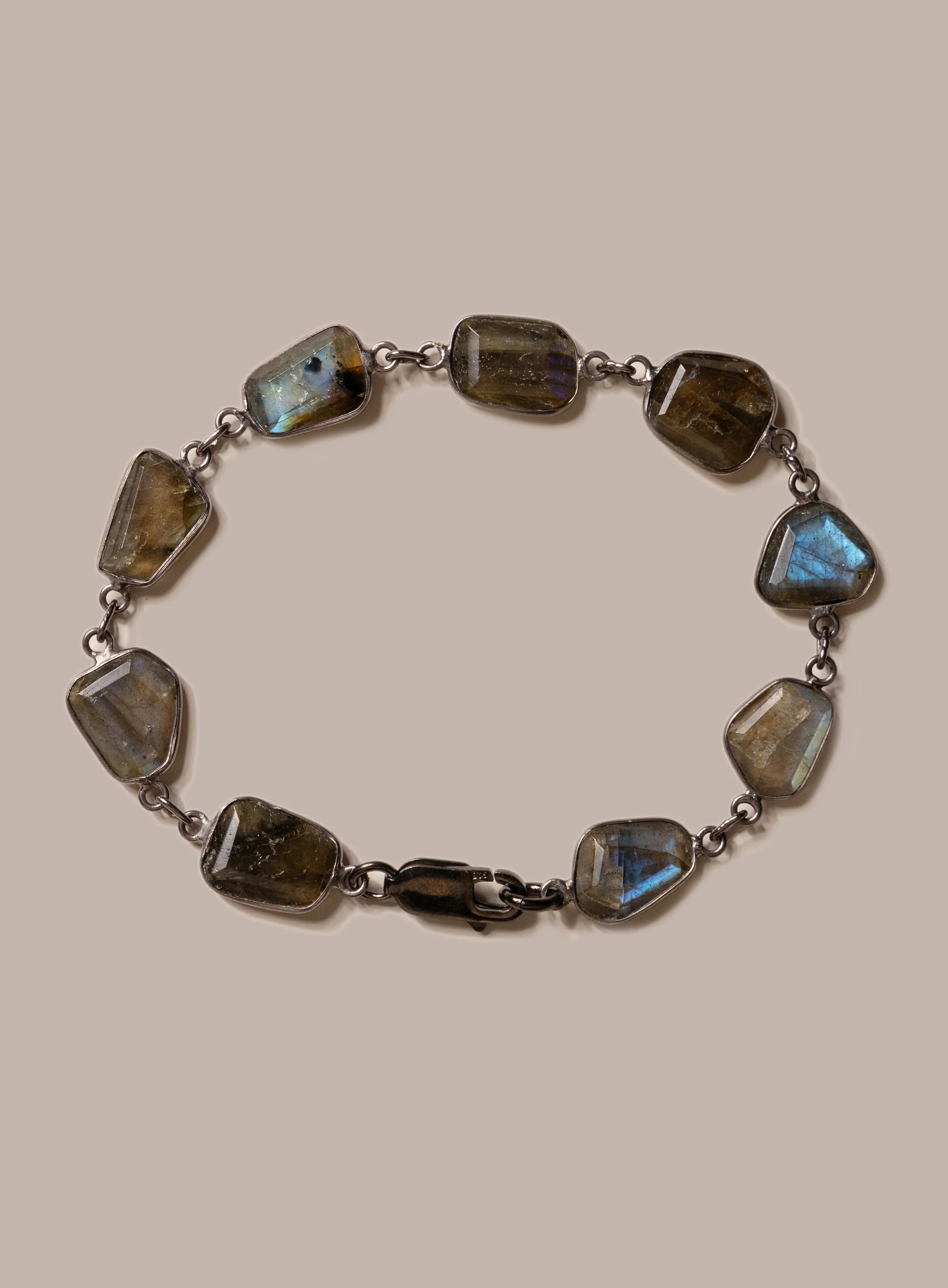 Labradorite and Sterling Silver Links Bracelet for Men - Image 11