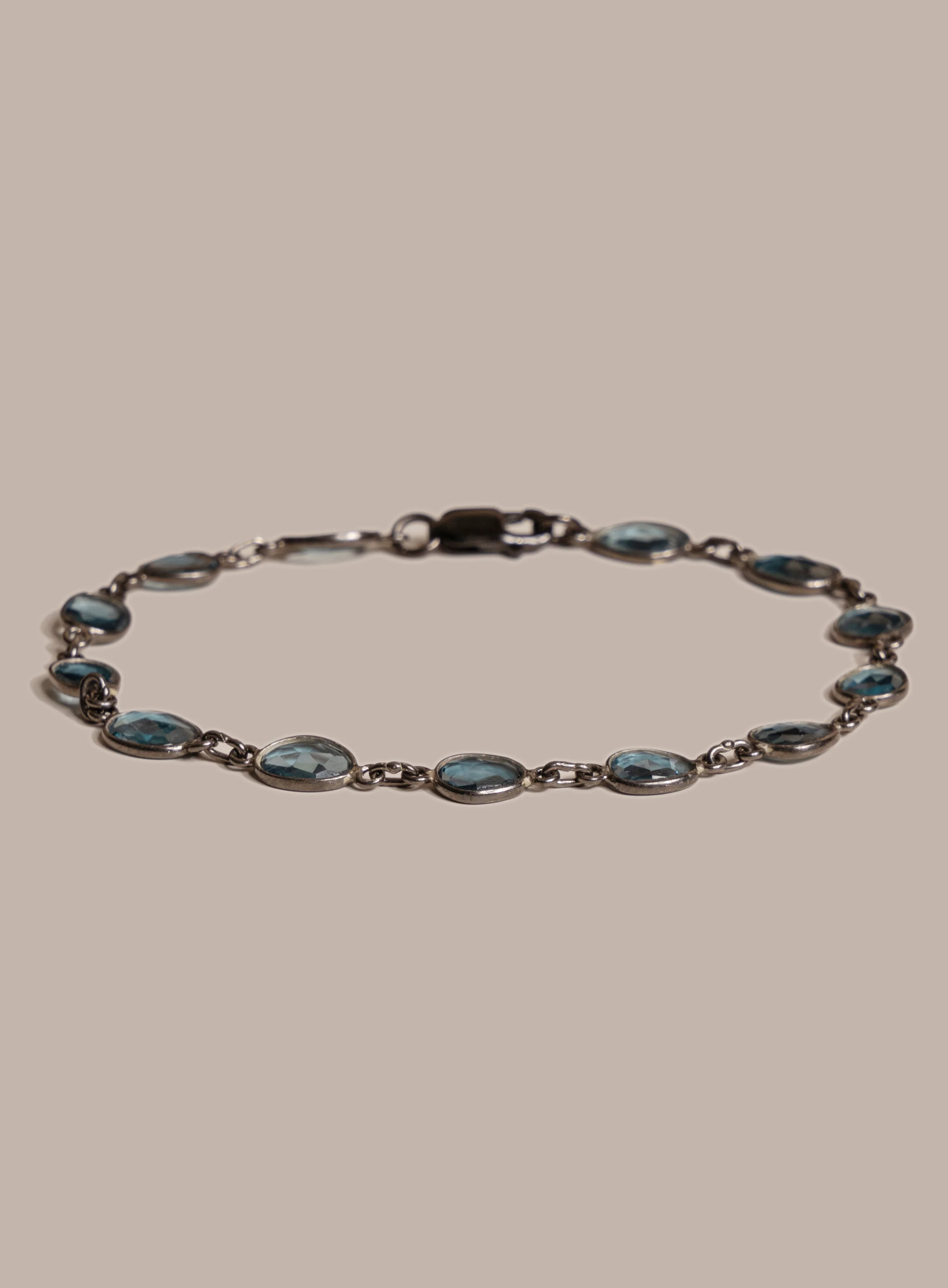 Genuine London Blue Topaz Link Bracelet for Men - Image 7