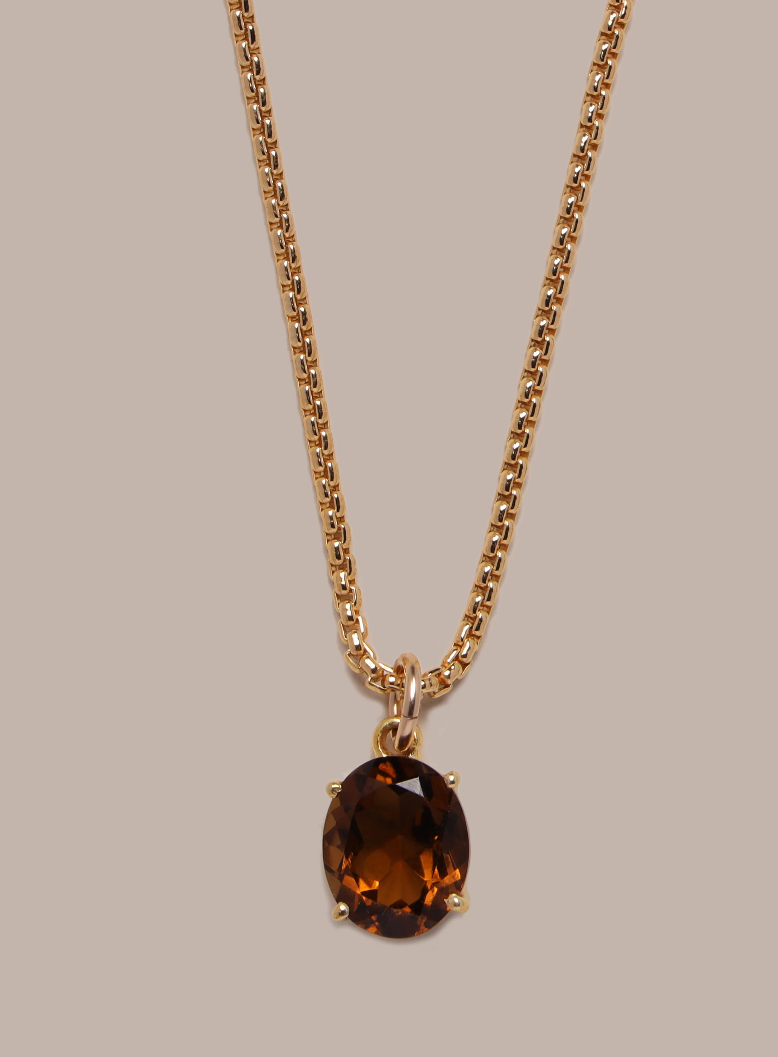 Genuine Smoky Quartz Pendant Necklace on 14k Gold Filled Chain - Image 2