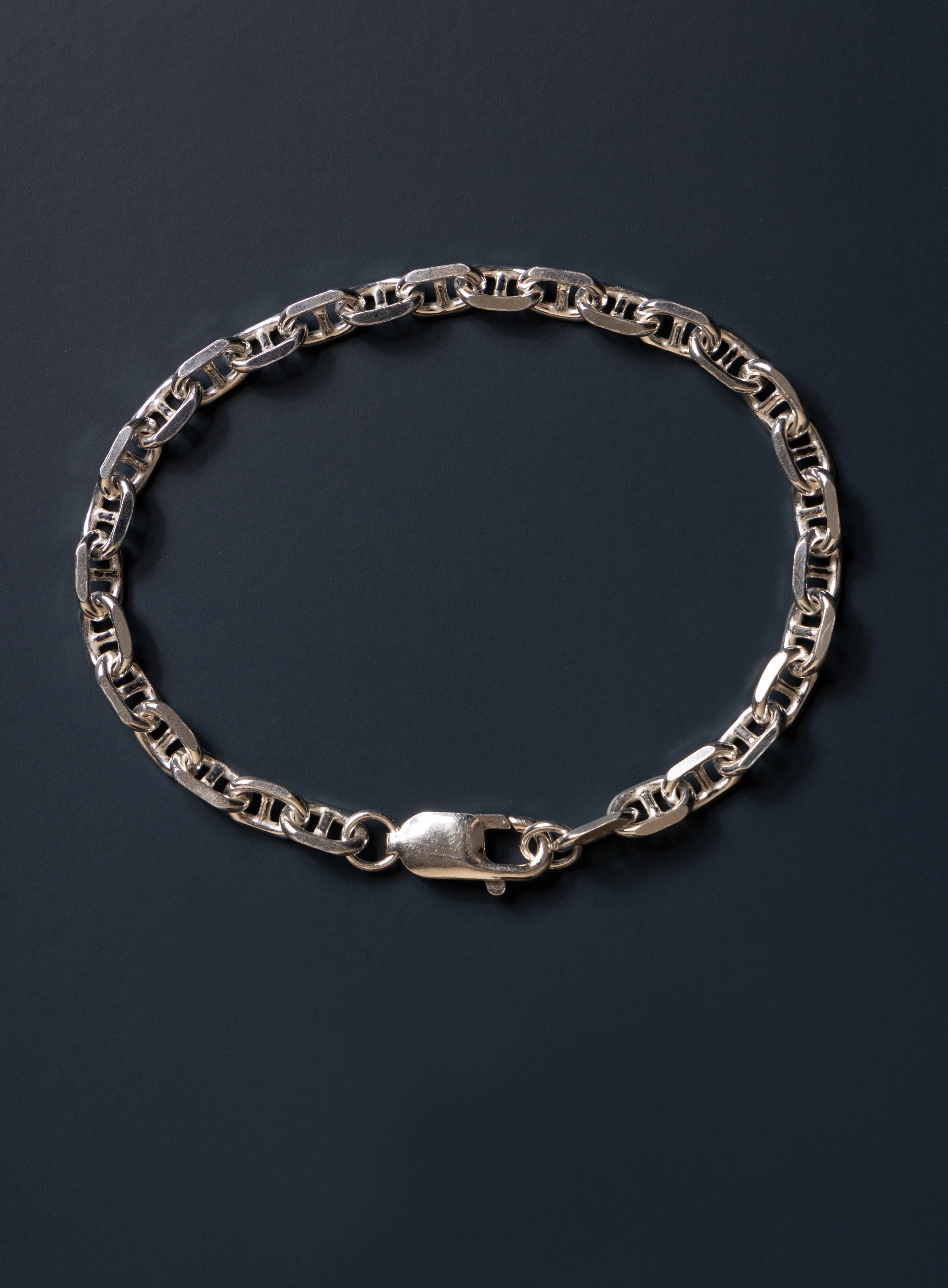 925 Sterling Silver Double Anchor Chain Men's Bracelet - Image 13