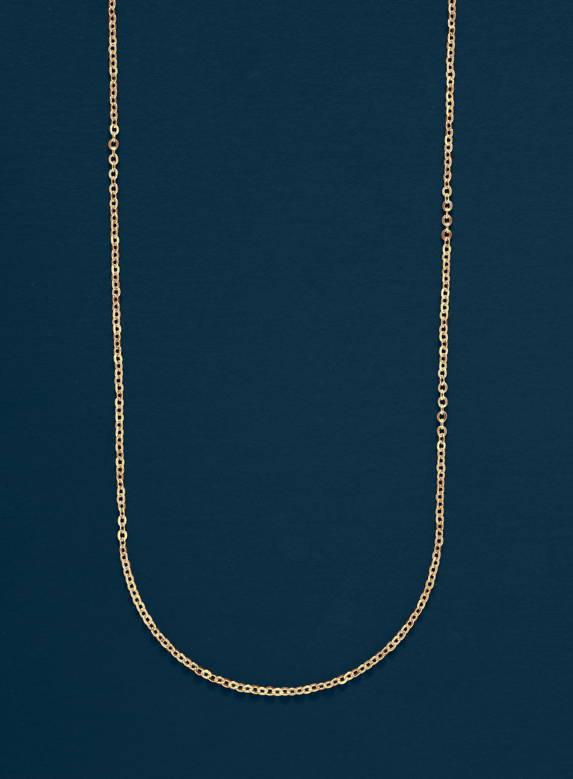Gold THIN 1mm Cable Chain Necklace for Men - Image 2