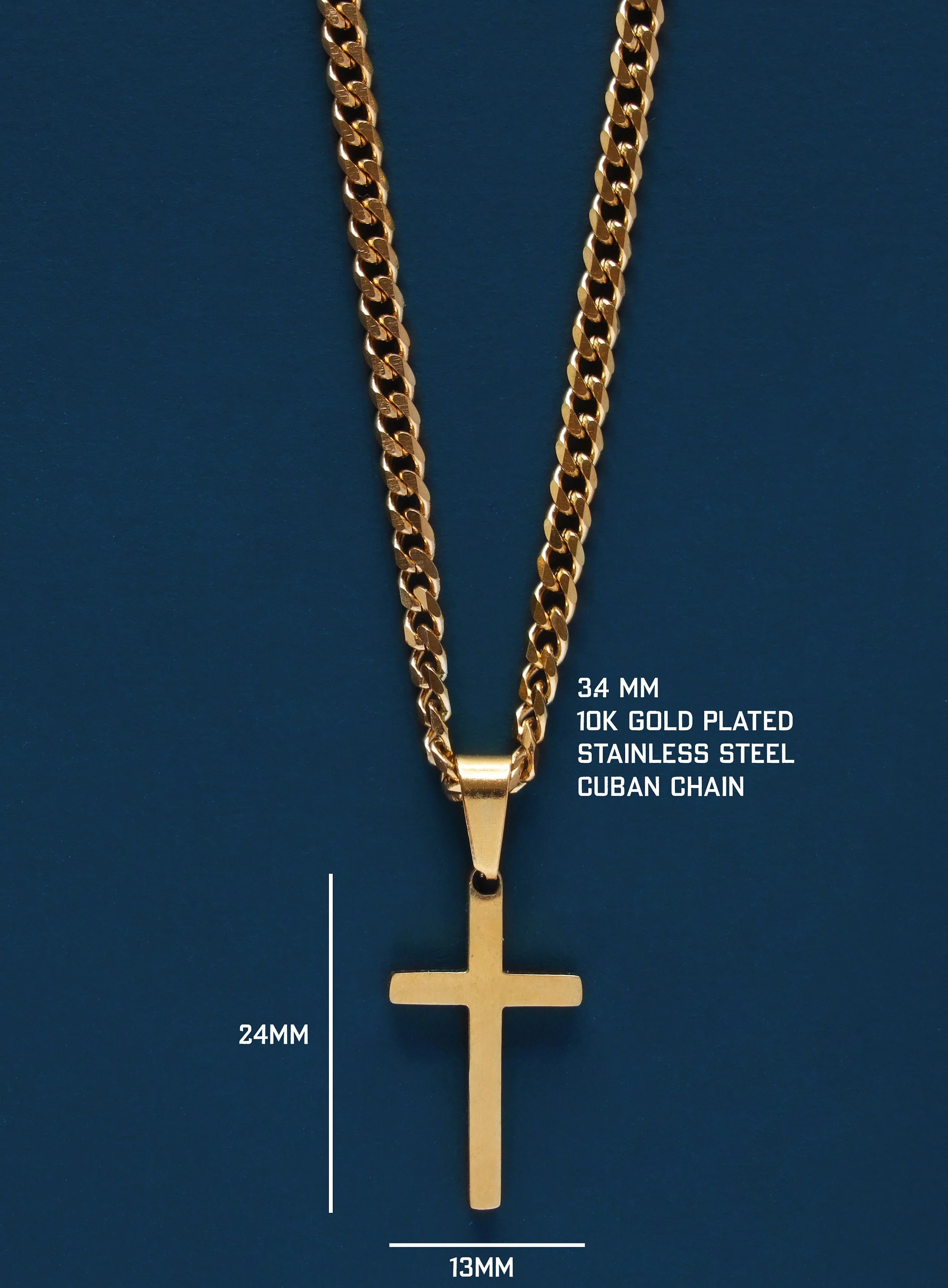 Gold Cross Necklace for Men - Image 2