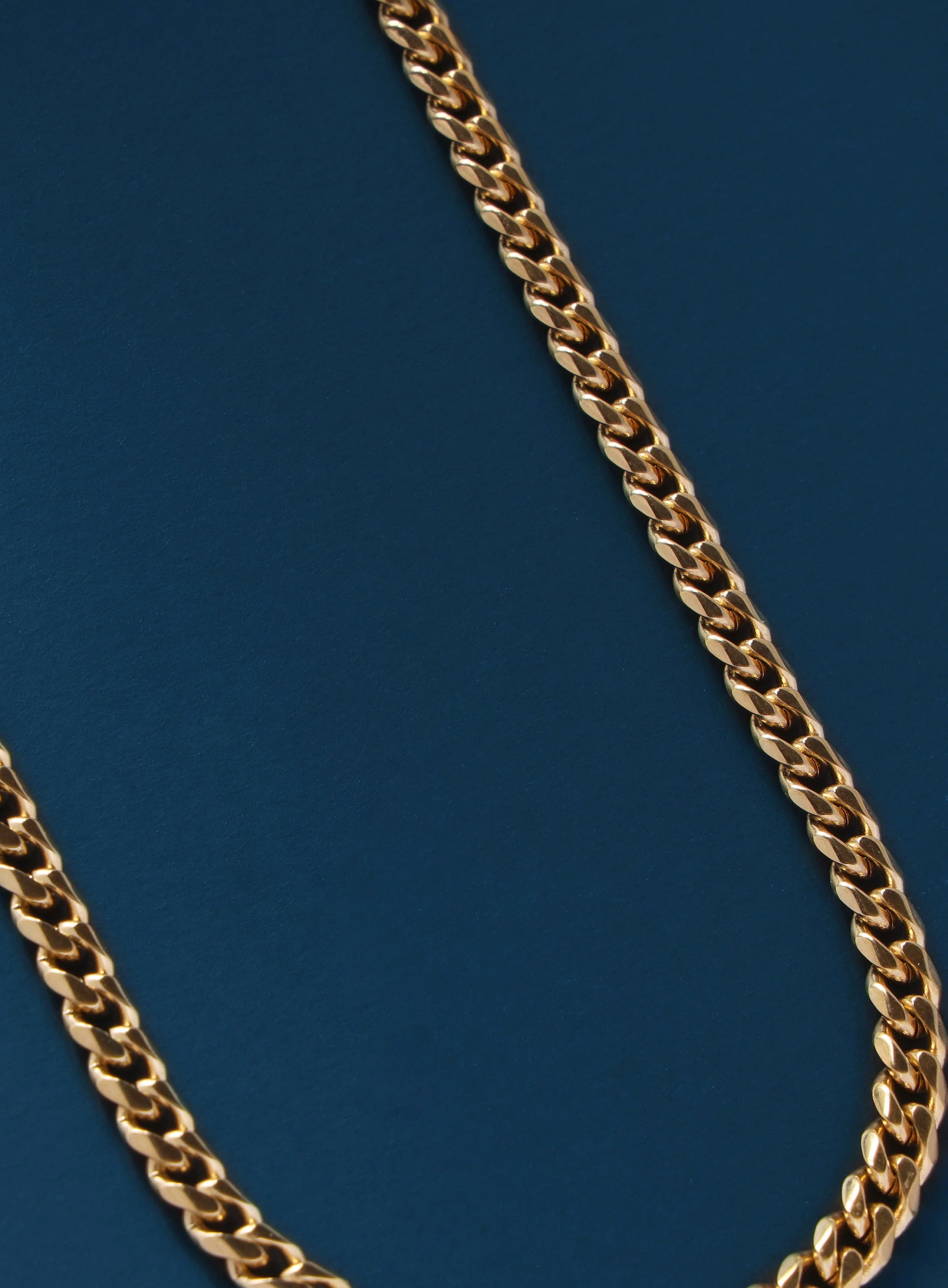 5mm 14K Gold plated Stainless Steel Bevel Cuban Chain - Image 5