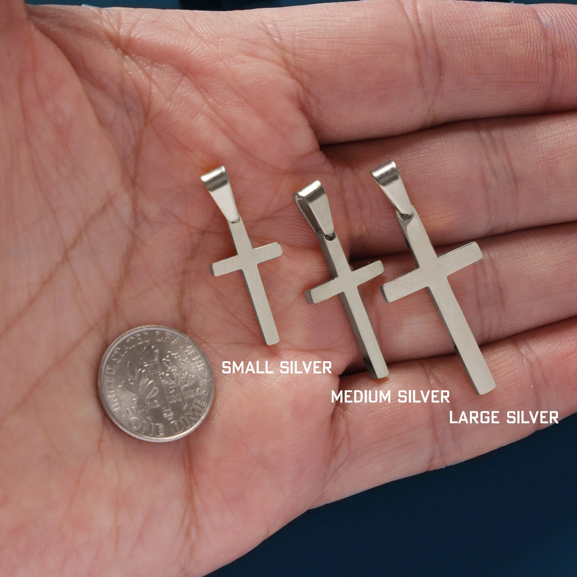 Gold, Silver or Black Cross Pendant - Image 4