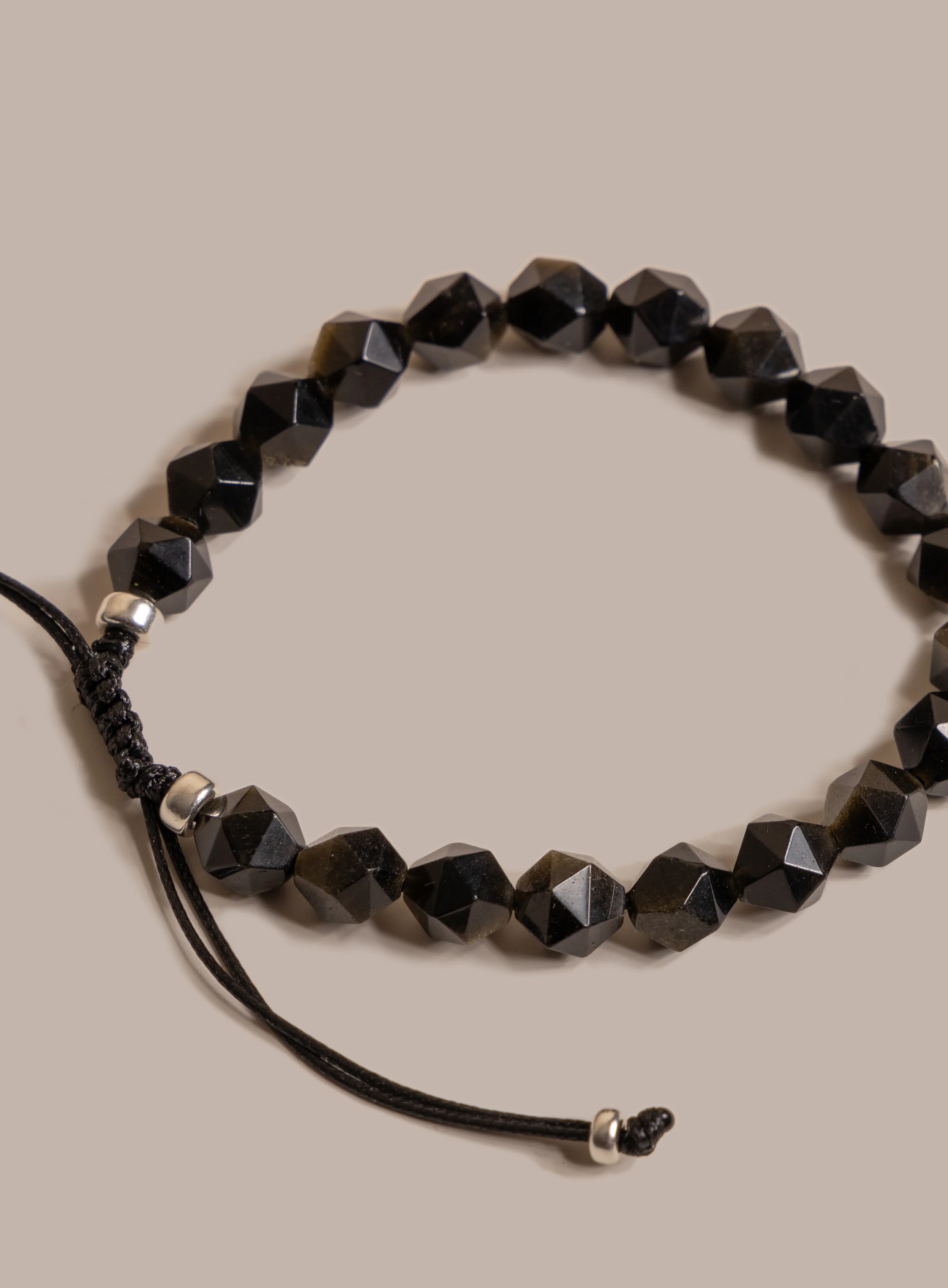 Golden Obsidian and Sterling Silver Bead Bracelet for Men - Image 10