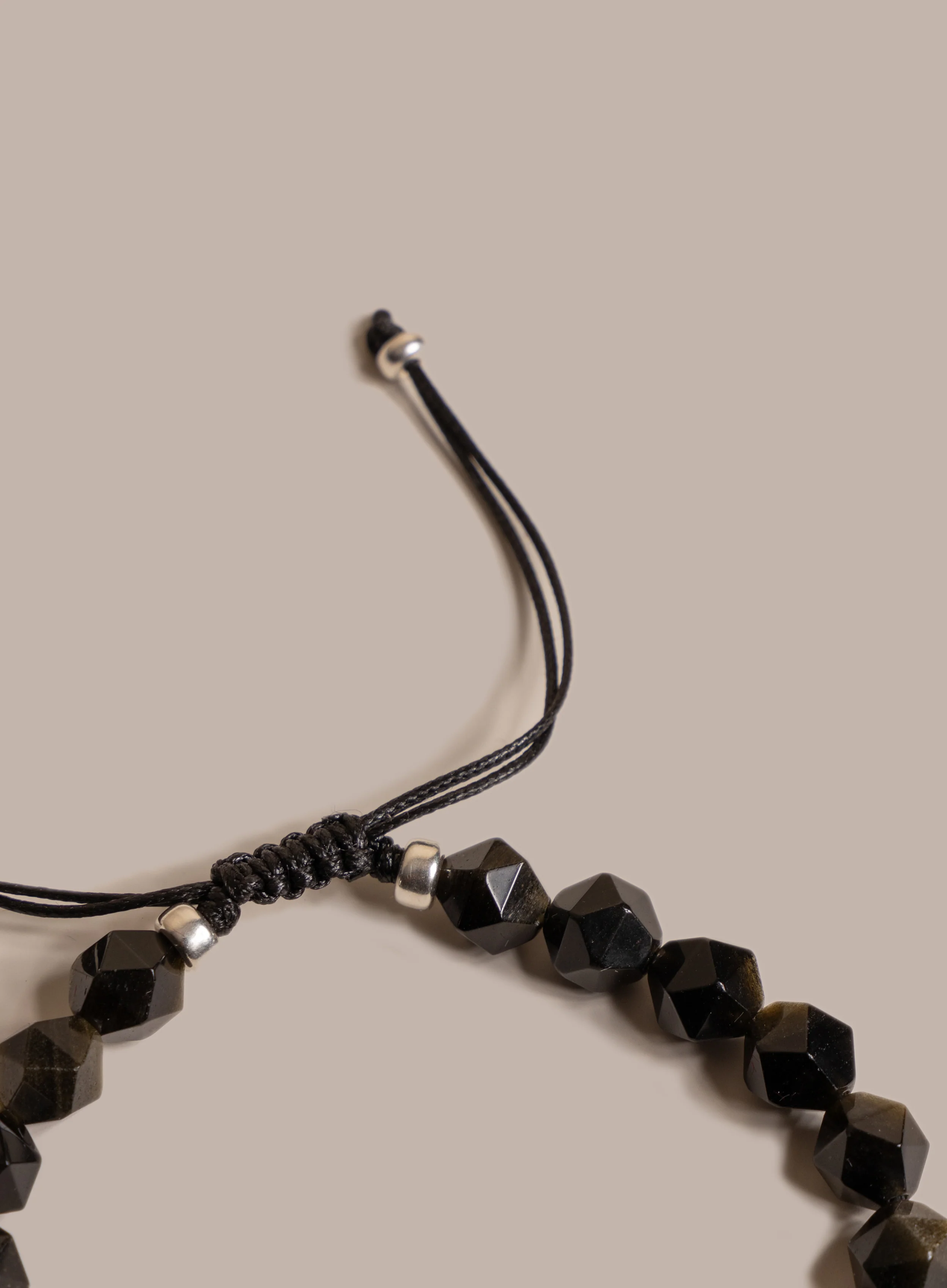 Golden Obsidian and Sterling Silver Bead Bracelet for Men - Image 8