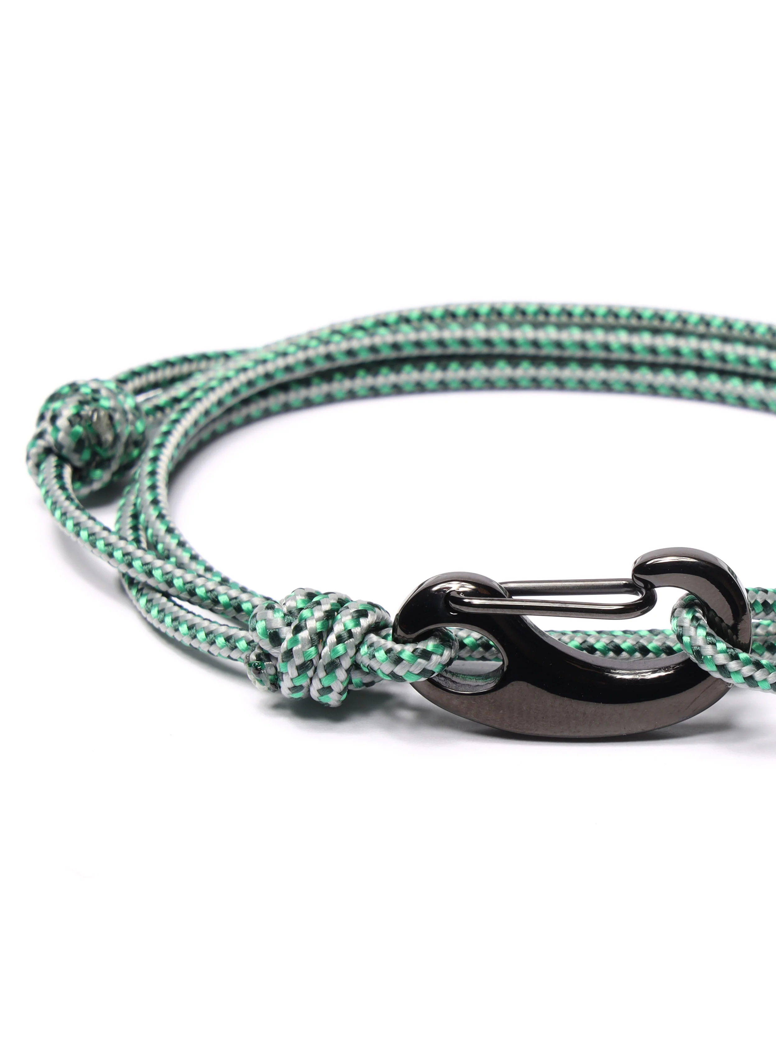 Green + Gray Tactical Cord Bracelet for Men (Black Clasp - 29K) - Image 3