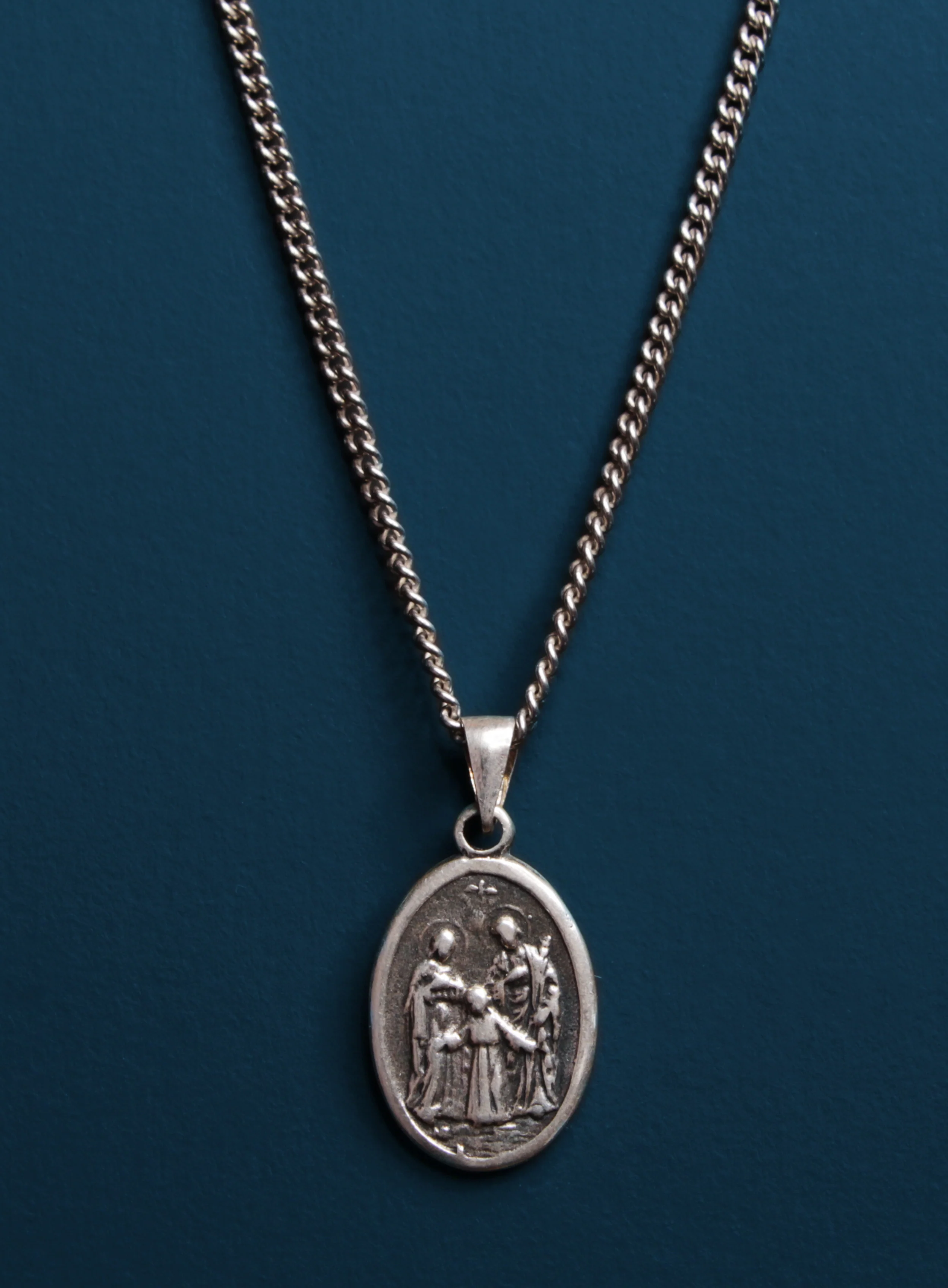 Holy Spirit Sterling Silver Medal Necklace for Men - Image 3