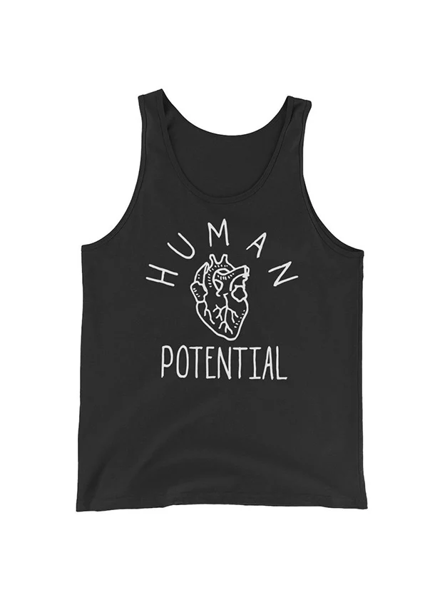 "Human Potential" Black Tank Top - Image 2