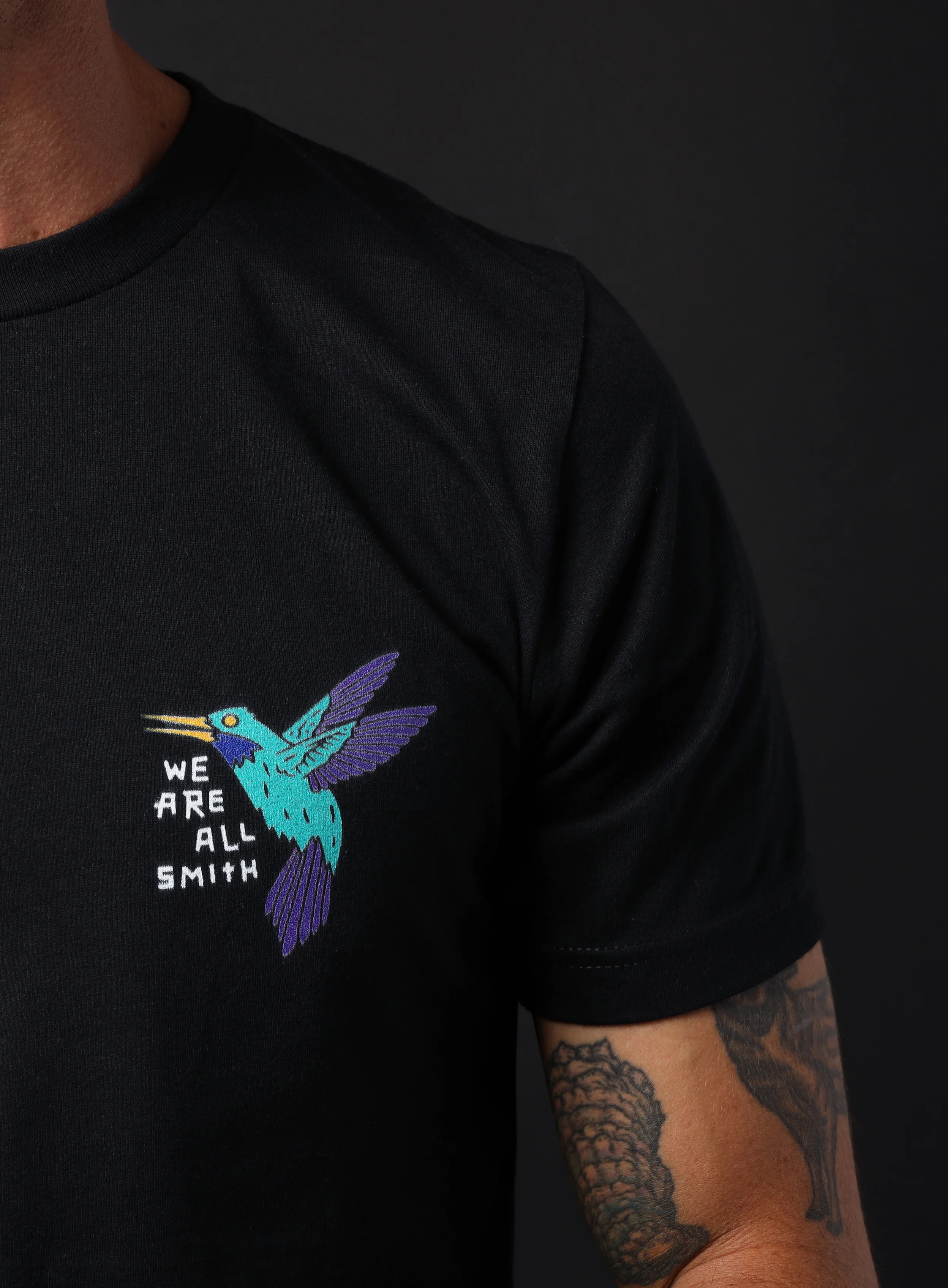 Hummingbird Unisex Black Short Sleeve t-shirt - Image 2