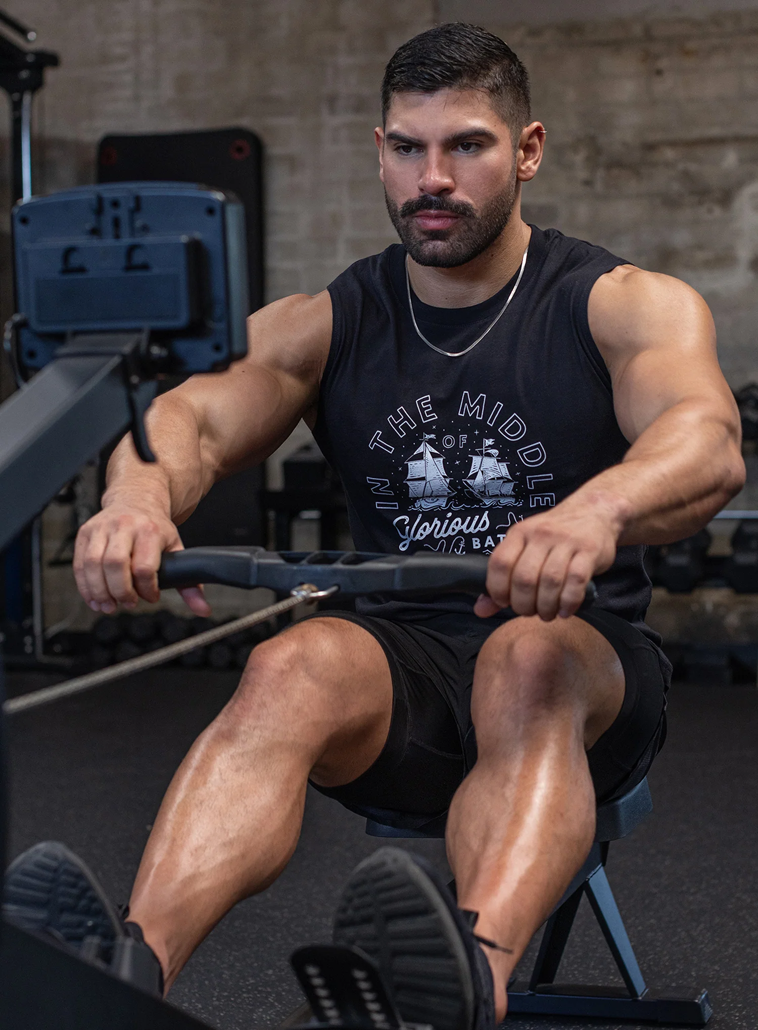 In the Middle of Glorious Battle Black Muscle Shirt for Men - Image 2