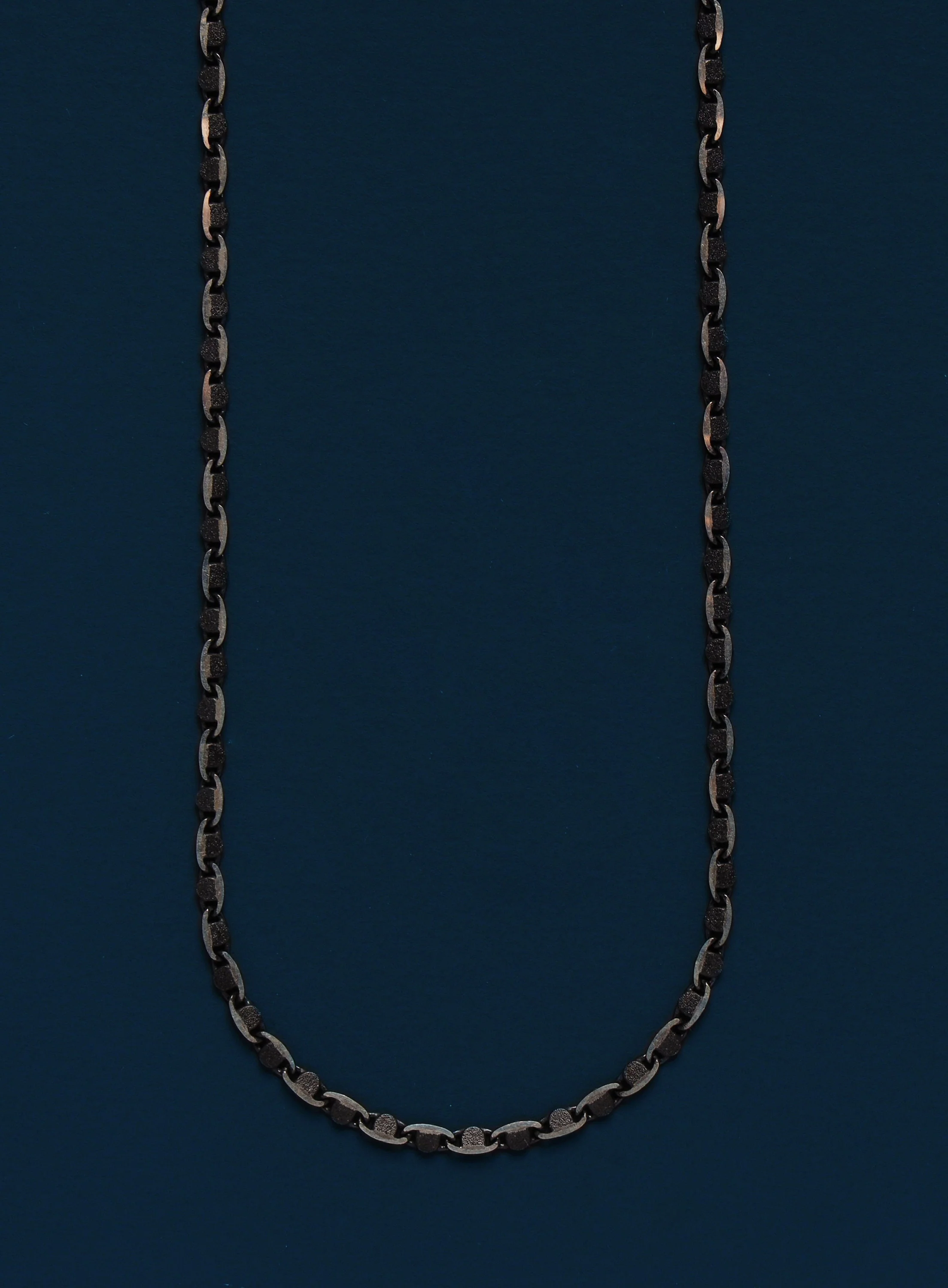 Black and Silver Anchor Chain Necklace for Men - Image 2