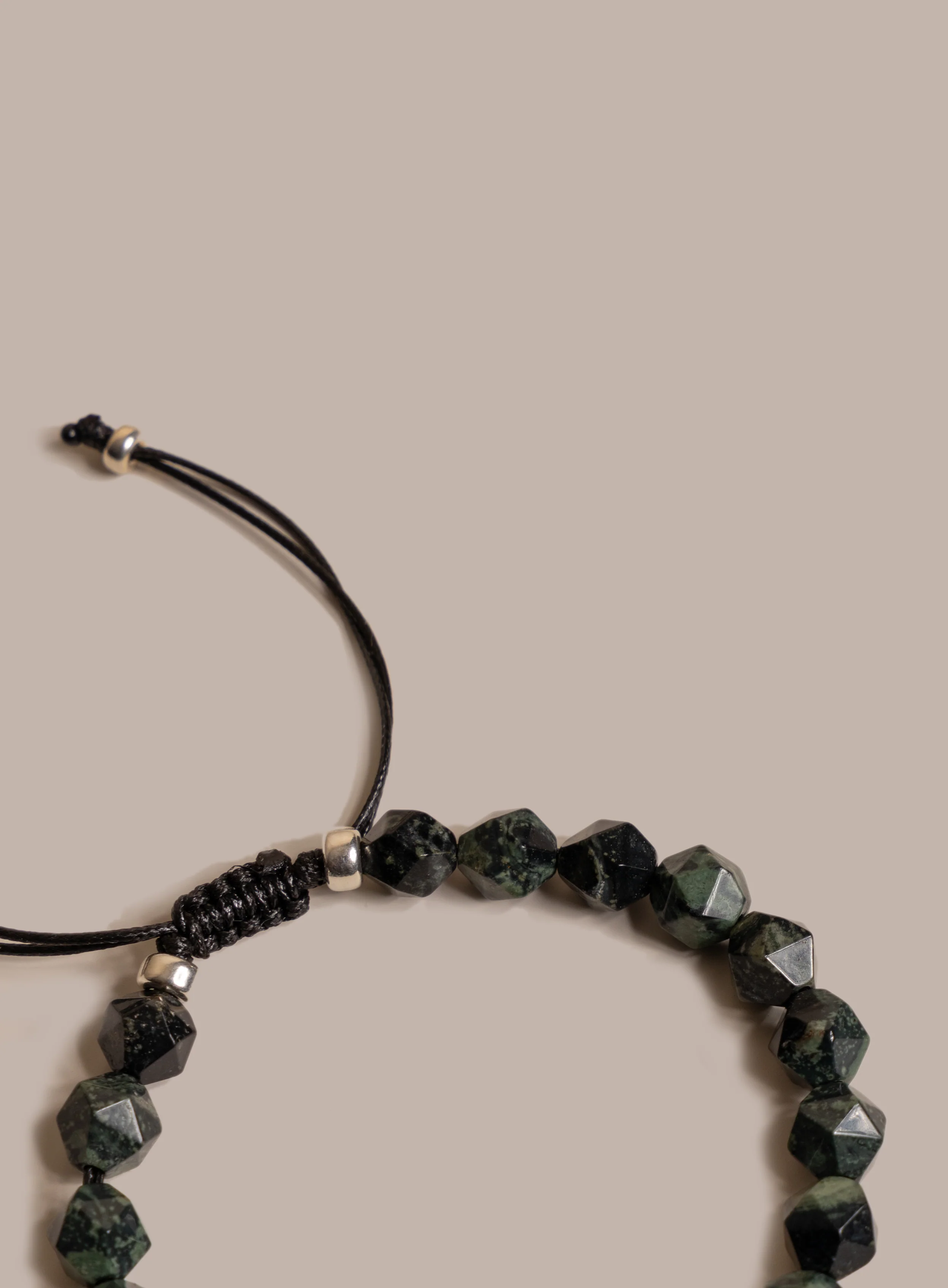 Kambaba Jasper and Sterling Silver Bead Bracelet for Men - Image 6