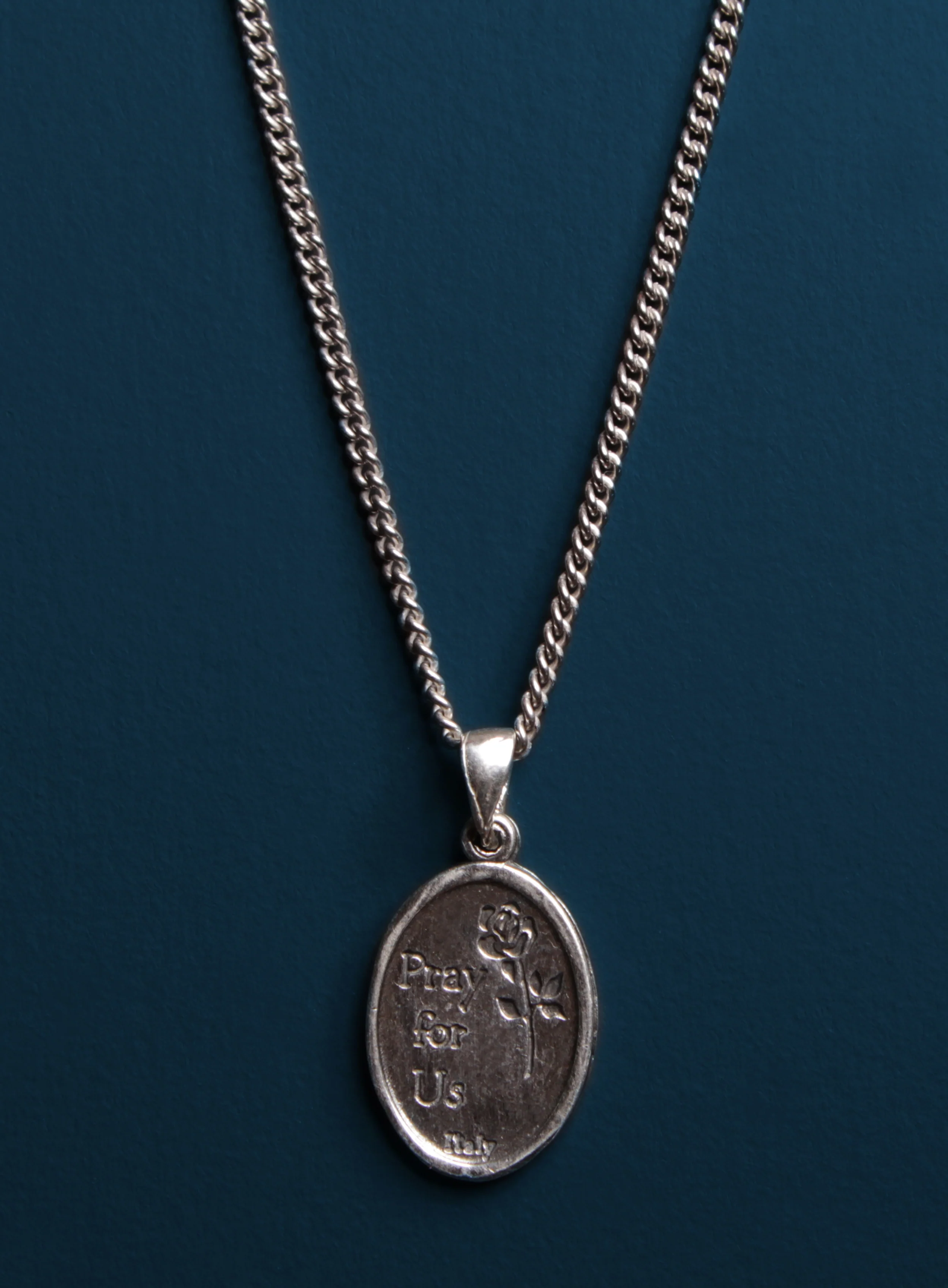 Lady of Guadalupe Sterling Silver Medal Necklace for Men - Image 3